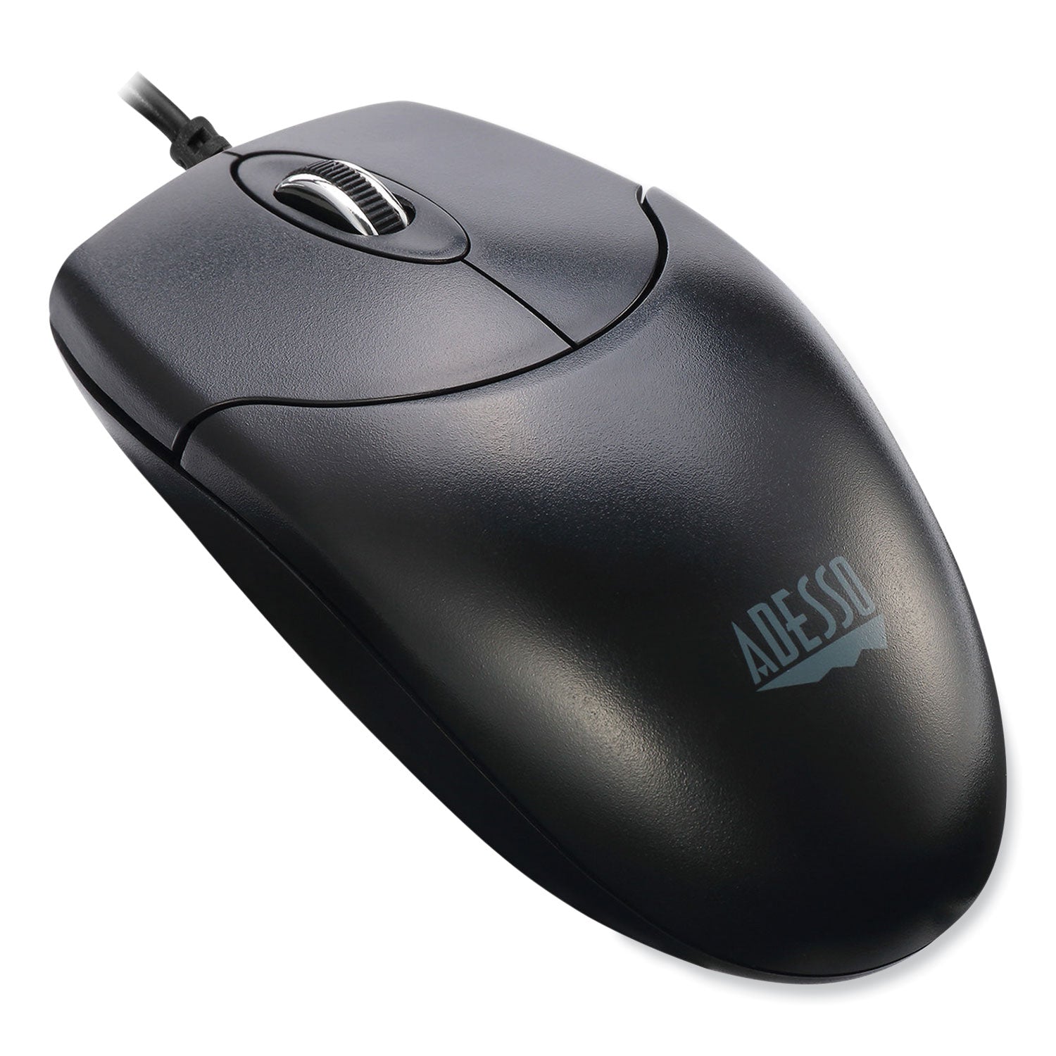 Adesso iMouse Full-Sized USB Wired Mouse - Ergonomic Ambidextrous Design for Left & Right Hand Use - Black Computer Mouse for Office, Gaming, and Home PC Use