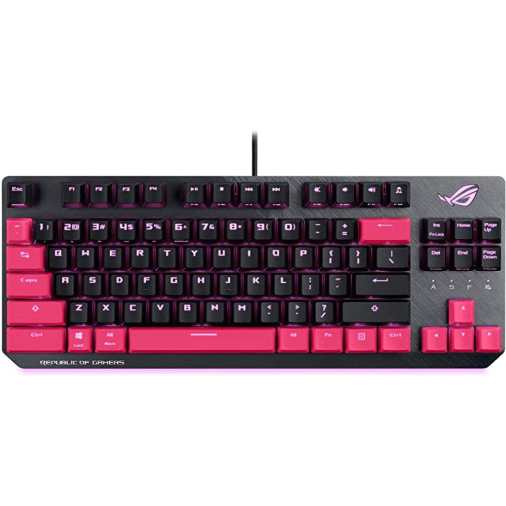 ASUS ROG STRIX SCOPE TKL Mechanical Gaming Keyboard - Electro Punk Edition (EP/RD/US) with Cherry MX Red Switches | Perfect for FPS, MOBA Games & Esports Tournaments