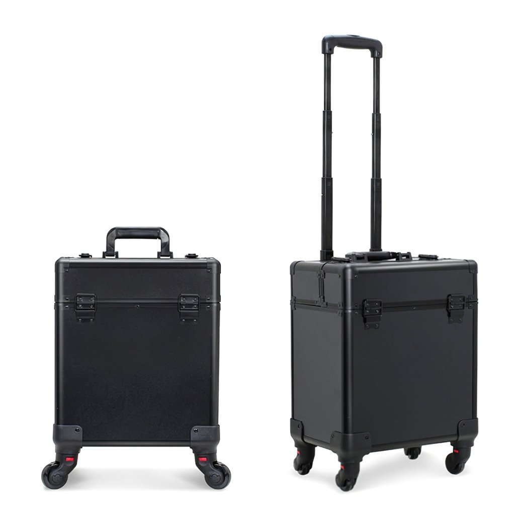 9.4 Inch Aluminum Rolling Makeup Case MC213 - Professional Cosmetic Organizer for Travel & Salon Use