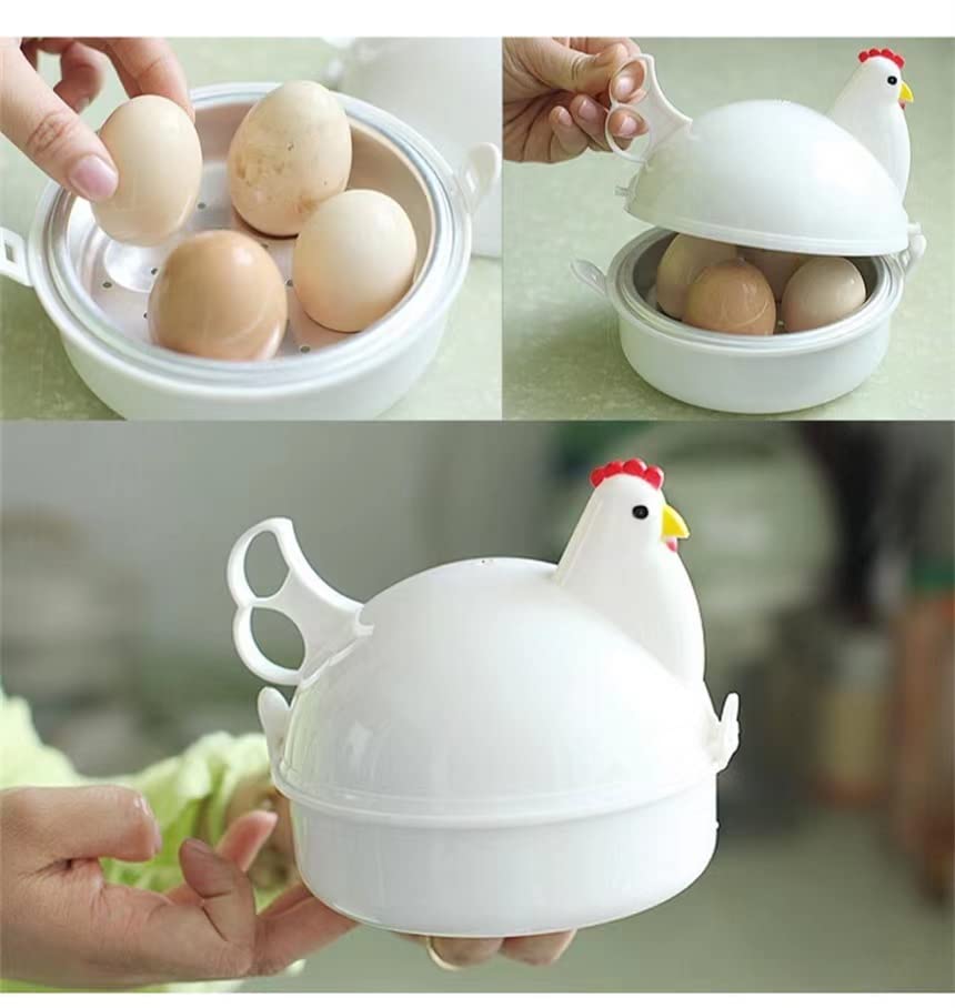 Egg Pod Electric Egg Cooker - Fast 6-Minute Hard Boiled Egg Maker & Steamer, White (4.8x3.6 Inches) - Perfect for Breakfast Meal Prep, Keto Diet & Healthy Snacks