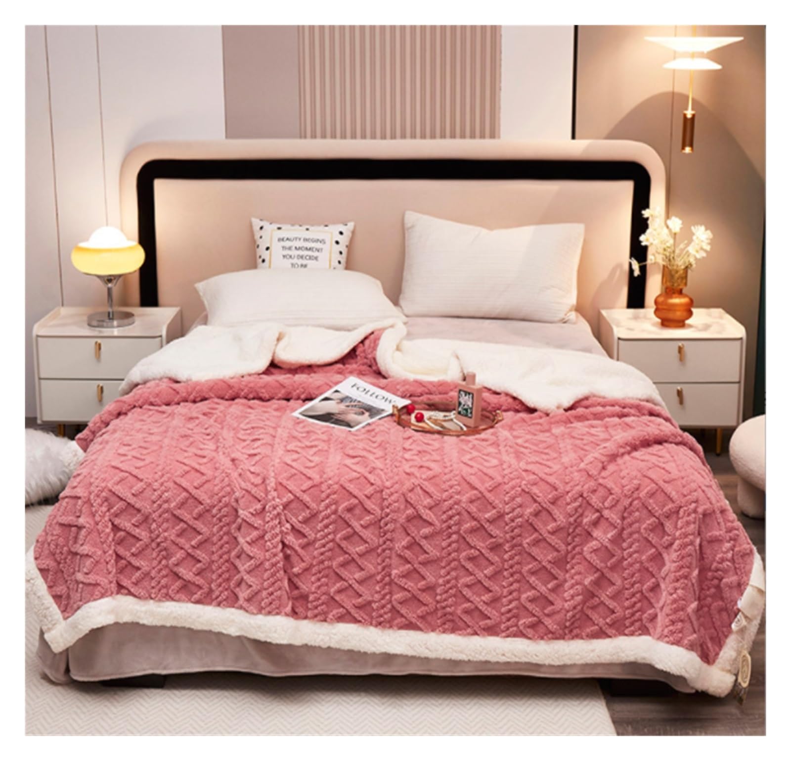 Soft Fluffy Cozy Throw Blanket for Couch & Bed - 100x150cm Warm Plush Blanket for Winter & Fall - Home Decor for Living Room, Sofa & Adult Use - Perfect for Snuggling, Lounging & Gifting (Color: E)