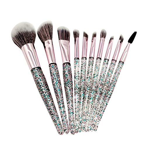 10PC Portable Eye Makeup Brush Set for Shadow & Foundation - Travel & Home Use