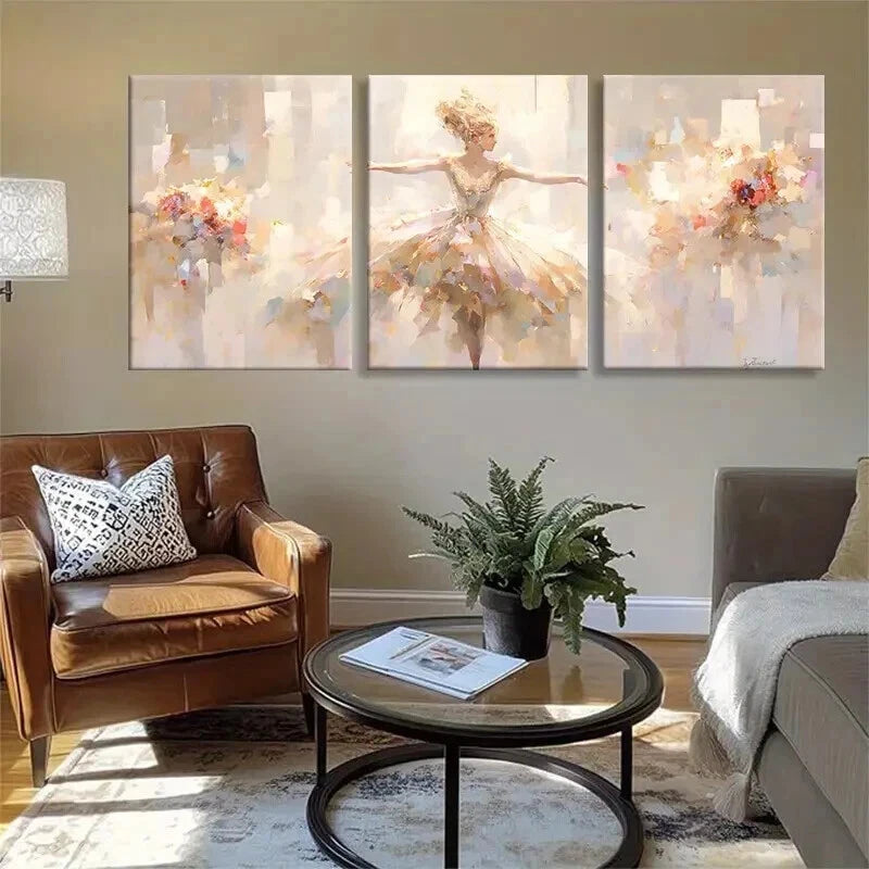 3-Piece Abstract Ballet Dancer Wall Art Set - Elegant Framed Canvas Prints 60x90cm | High Quality Australian Made | Ready to Hang | Perfect for Living Room, Bedroom & Office Decor