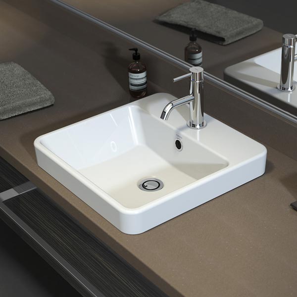 Caroma Carboni Seamless White Inset Vanity Basin - Modern Bathroom Sink for Contemporary Homes & Luxury Hotels