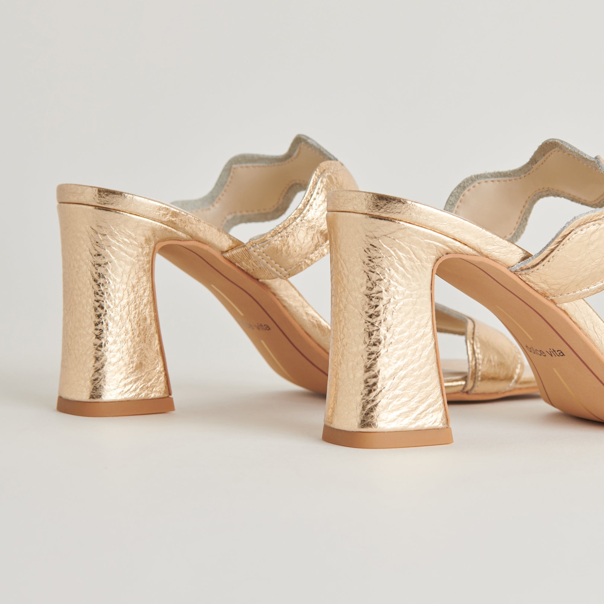 ILVA Women's Gold Distressed Leather Heels - Comfortable High Heel Shoes for Party, Wedding & Evening Wear - Stylish Dress Pumps for Women