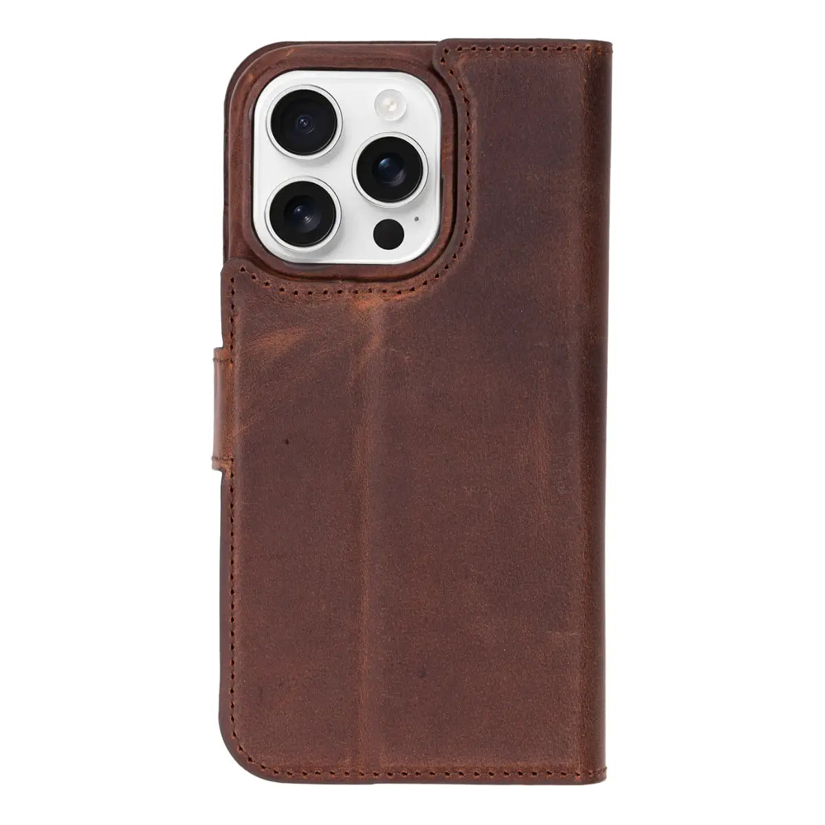 Premium Distressed Brown Leather iPhone 16 Pro Max Wallet Case - Slim Protective Cover with Card Slots for Credit Cards & ID - Perfect for Everyday Use, Travel & Business Professionals