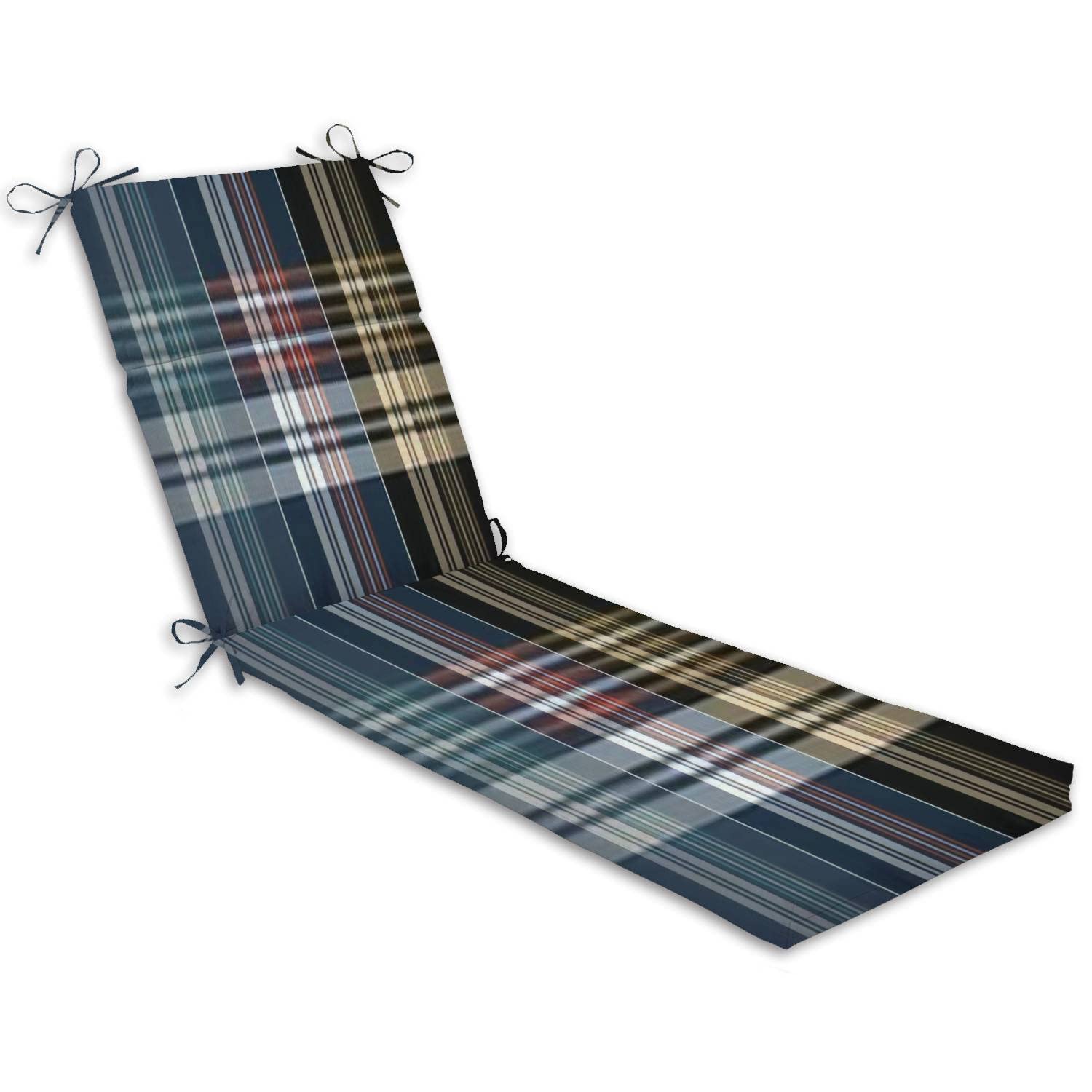 Outdoor & Indoor Chaise Lounge Cushion Set - Water-Resistant Plaid Patio Furniture Cushions in Black, Gold, Brown, Beige, Navy Blue, Red, White, Teal, Green & Grey - Perfect for Poolside Loungers, Patio Chairs & Sunbathing