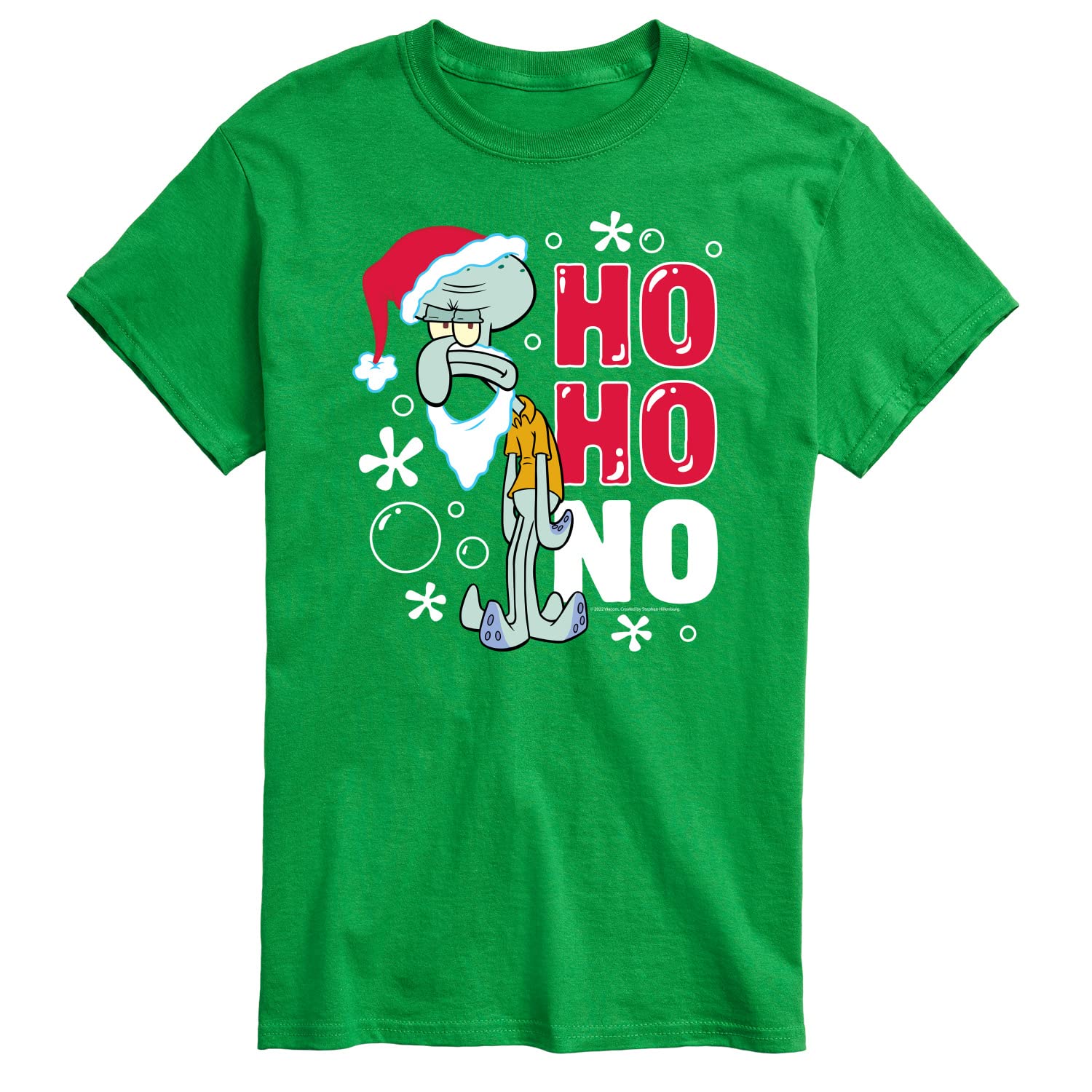 HYBRID APPAREL Spongebob Squarepants Ho Ho No Men's Graphic T-Shirt - Funny Christmas Holiday Tee for Casual Wear & Gift Giving