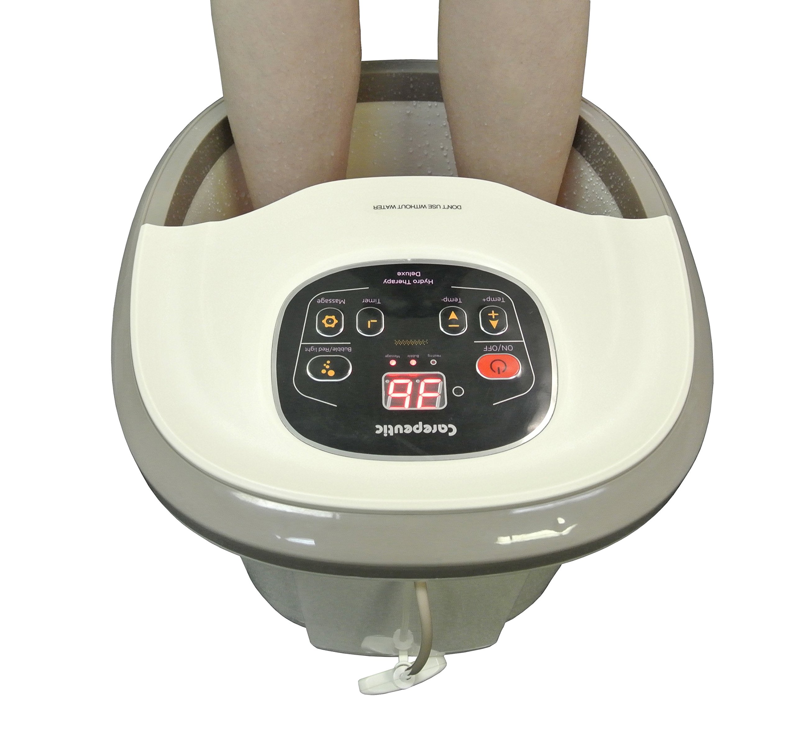 Carepeutic Electric Foot and Leg Massager with Hydro Therapy - 17 lbs, Milk White - Perfect for Relaxation, Pain Relief, and Spa Treatments at Home
