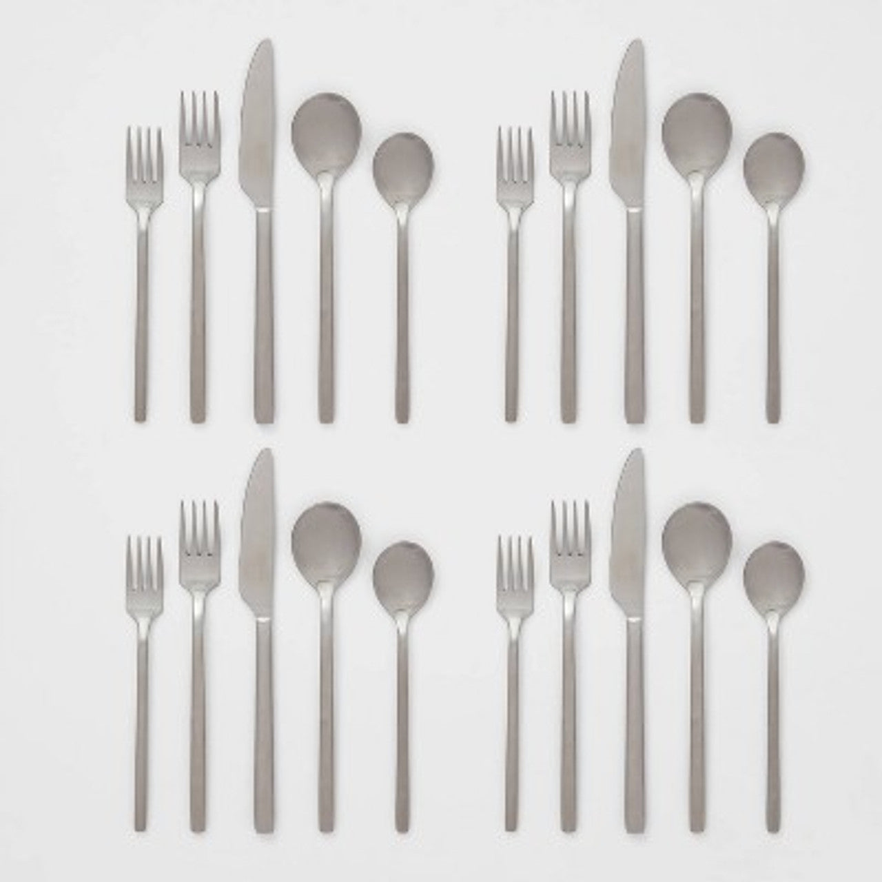 20-Piece Ashby Flatware Set in Silver - Stainless Steel Cutlery Set for 4 with Knives, Forks, Spoons - Perfect for Dining, Entertaining, Gifts & Everyday Use