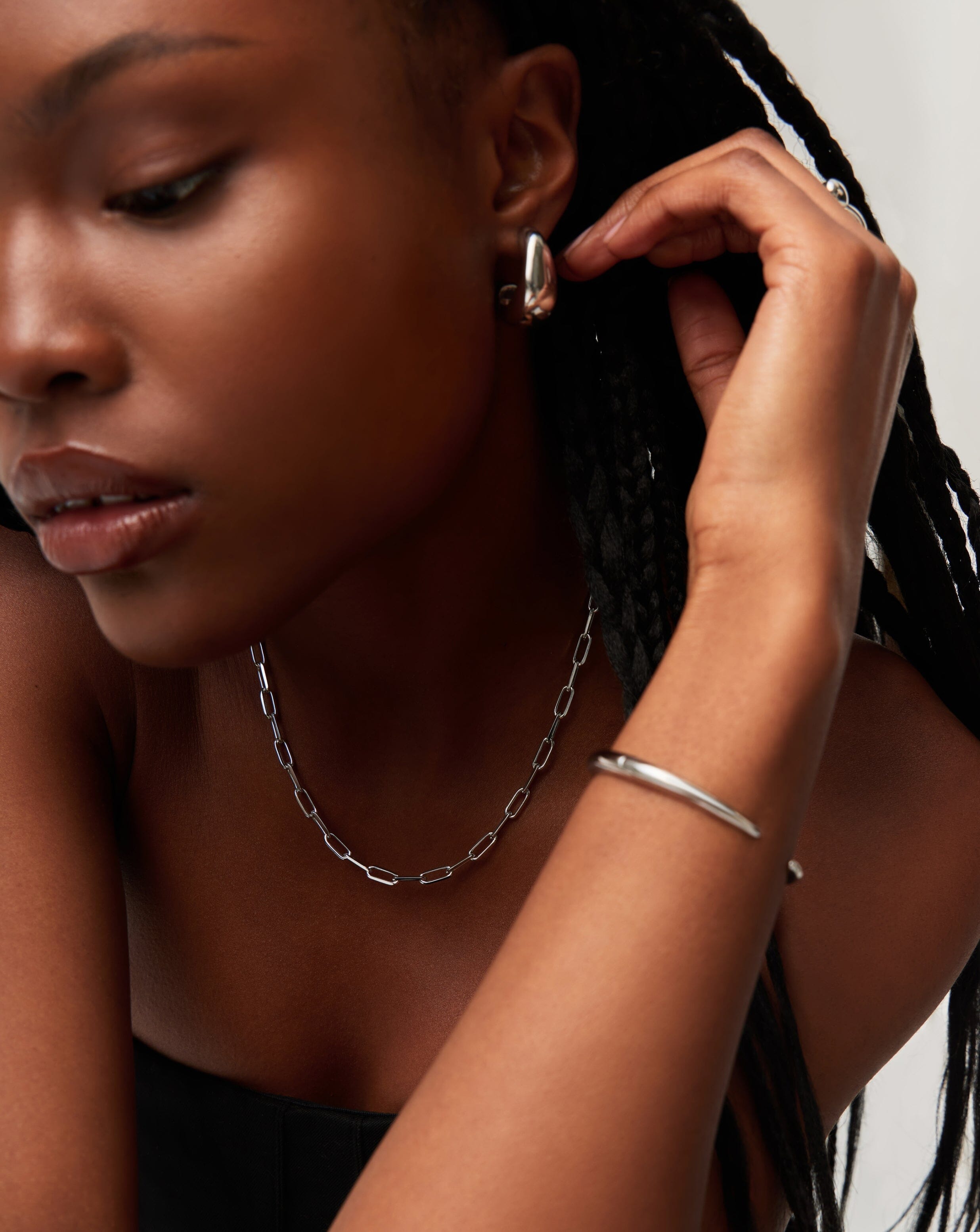 Vintage Mini Paperclip Chain Necklace - Silver Plated Dainty Layering Jewelry for Women, Perfect for Everyday Wear & Gift Giving