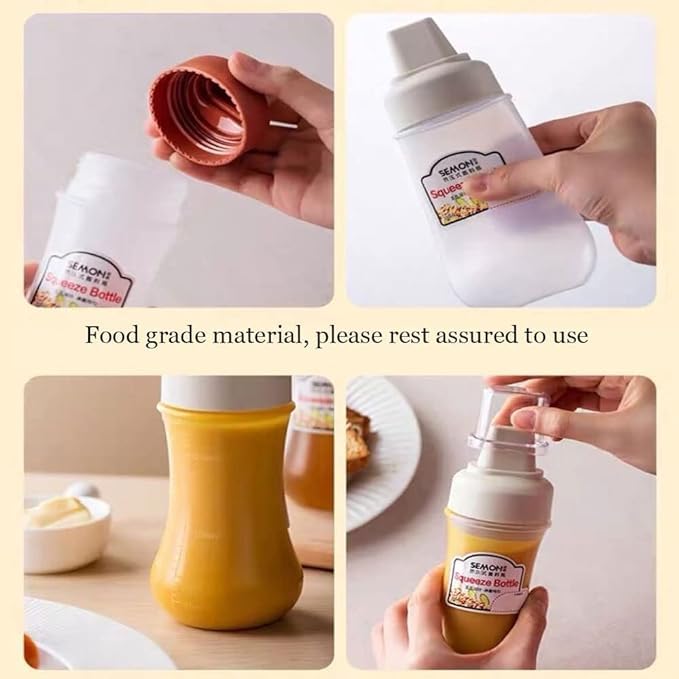350ml WSEYZ Squeeze Bottle with Lid - 5-Hole Sauce Dispenser for Kitchen, BBQ, Salad Dressing & Baking | Portable Condiment Bottle for Home & Restaurant Use