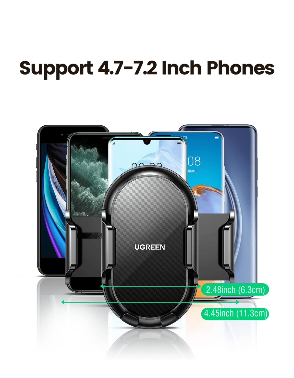 UGREEN Car Cup Phone Holder - Expandable Base Phone Mount for iPhone 14 Pro Max/13 Mini/13 Pro/12 Mini/12 Pro Max/11 & Samsung Note 20/10/9/S20/S10/S9/S8 - Secure Hands-Free Driving Accessory for Commuters & Road Trips