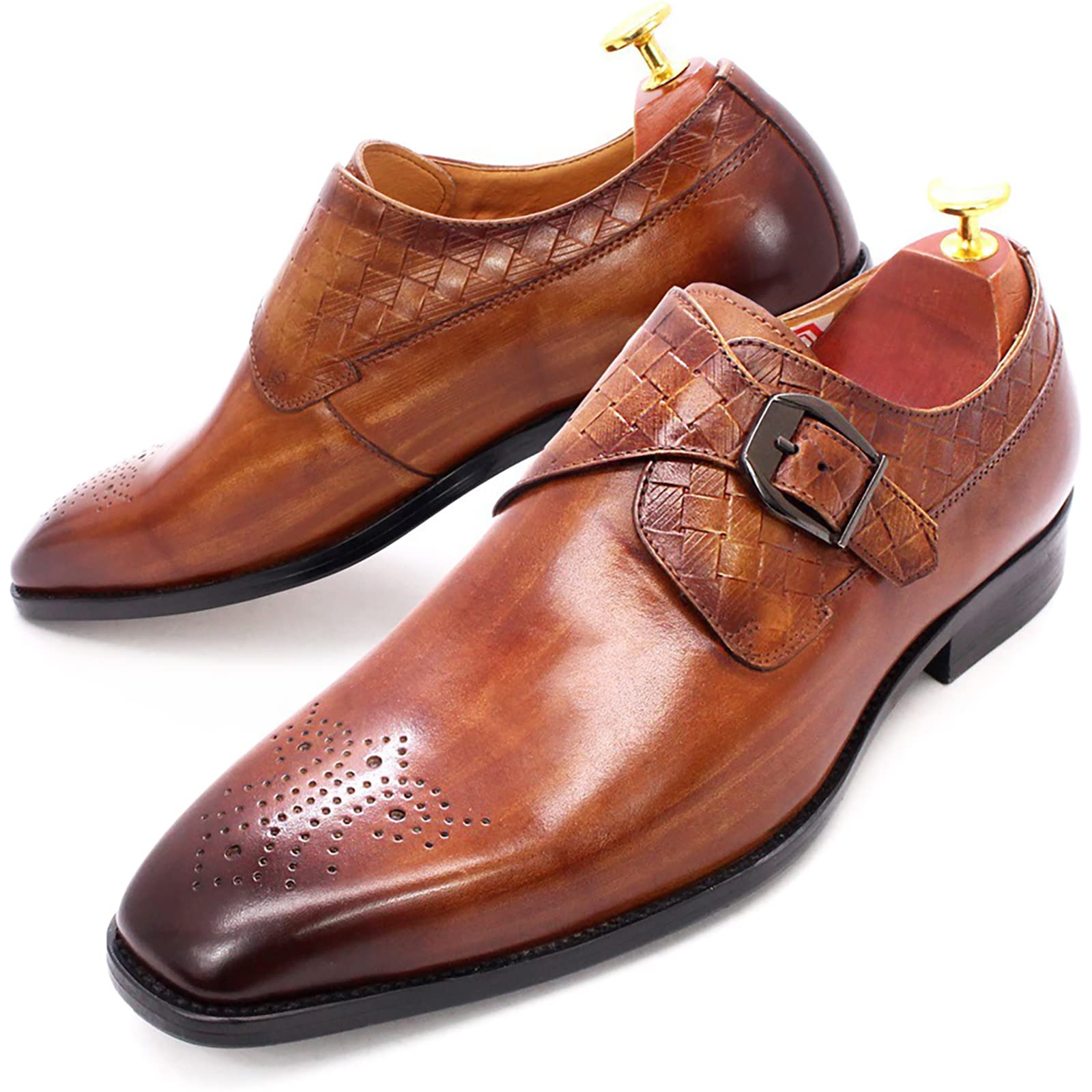 Men's Genuine Leather Loafers - Comfortable Slip-On Monk Dress Shoes for Wedding, Office & Business | Classic Oxford Style | Black Size 47 | Perfect for Formal Events, Business Meetings & Smart Casual Occasions