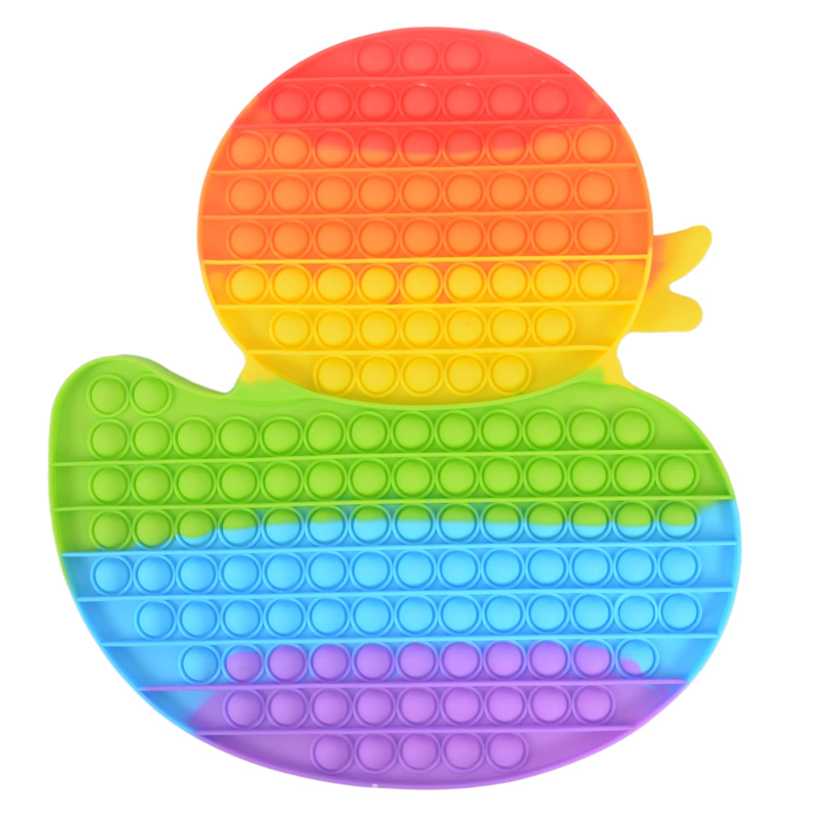 Vrogadso Jumbo Rainbow Duck Bubble Fidget Toy - 13x12 Inches, 152 Bubbles, Large Animal Shaped Sensory Stress Relief Toy for Kids & Adults | Perfect for Anxiety Relief, Classroom Focus, and Parent-Child Bonding Activities