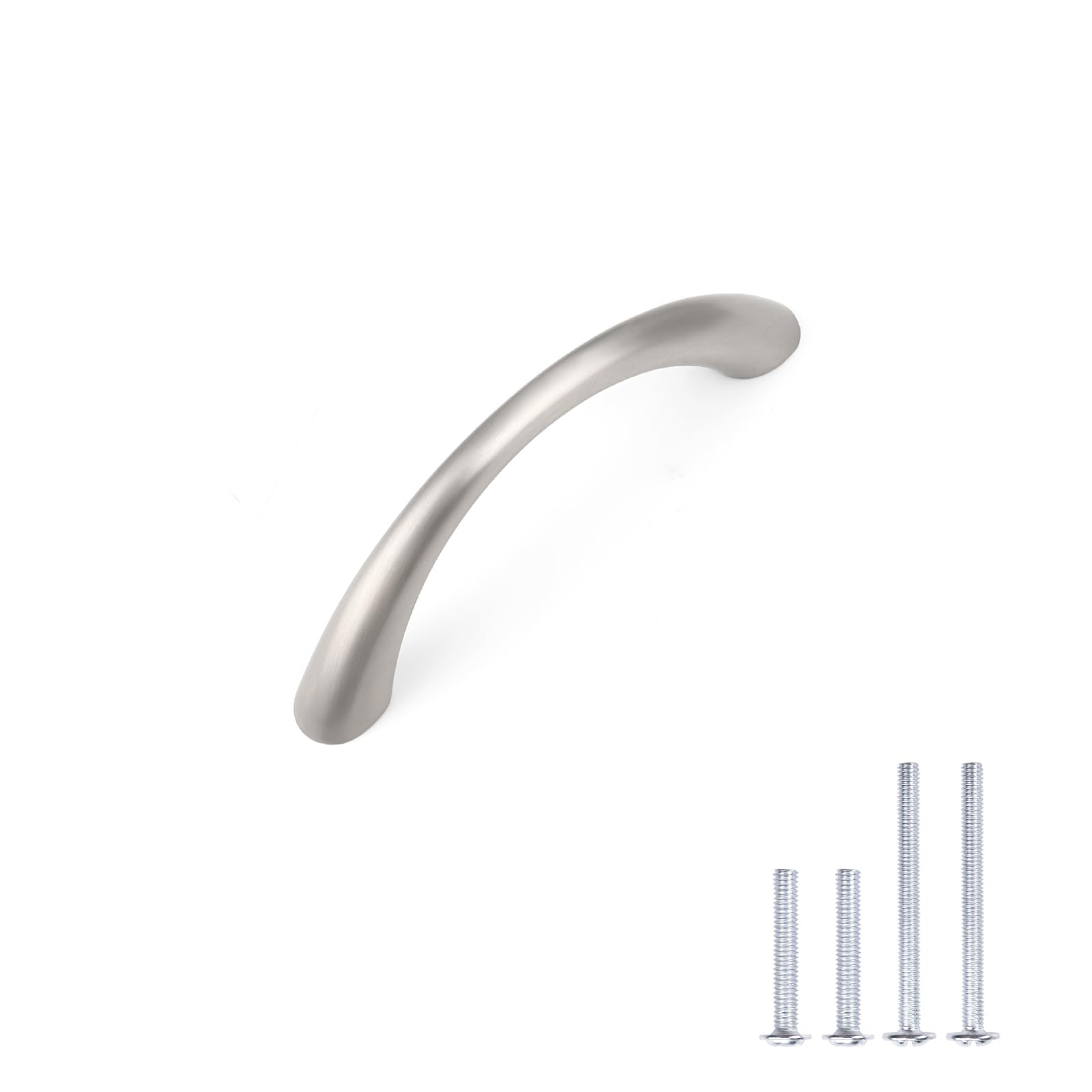 10 Pack Arch Style Cabinet Pulls - Brushed Nickel Drawer Knobs for Kitchen & Closet (2.5