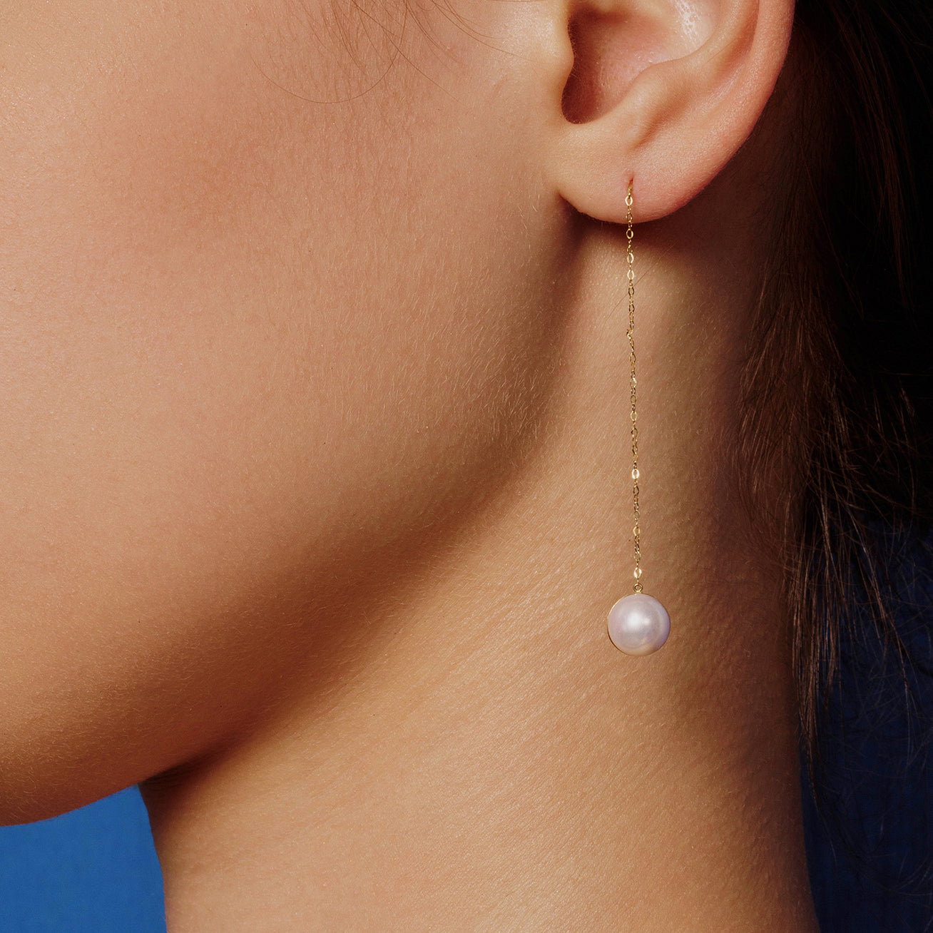 18K Solid Gold Freshwater Pearl Earrings for Women - Elegant Dangle Studs for Wedding, Party & Gift Giving - KE00029