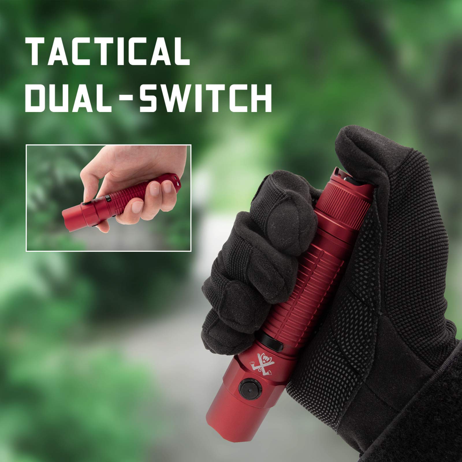 ThruNite TT20 USB-C Rechargeable Flashlight - 2526 Lumens High Output, 258m Beam Distance, Momentary Tail Switch for Hunting, Hiking & Self Defense | Perfect for Outdoor Adventures, Emergency Preparedness & Nighttime Security (Red CW)