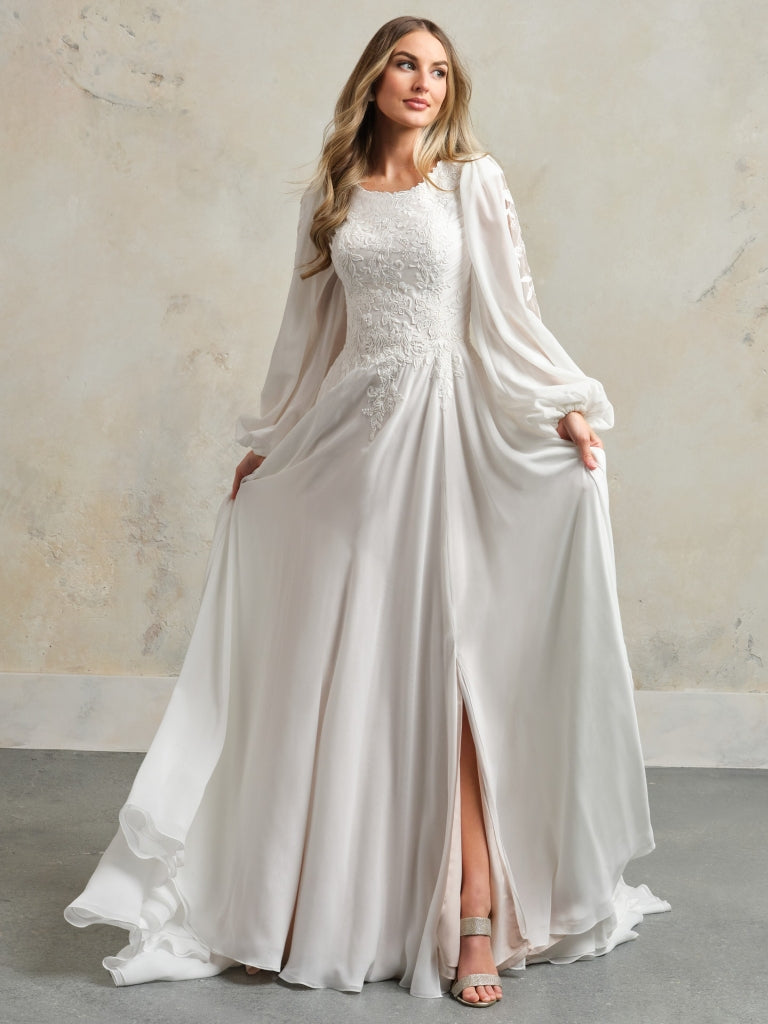 Rebecca Ingram's Dagney Leigh Wedding Dress – Elegant Lace Bridal Gown for Church Ceremonies & Beach Weddings