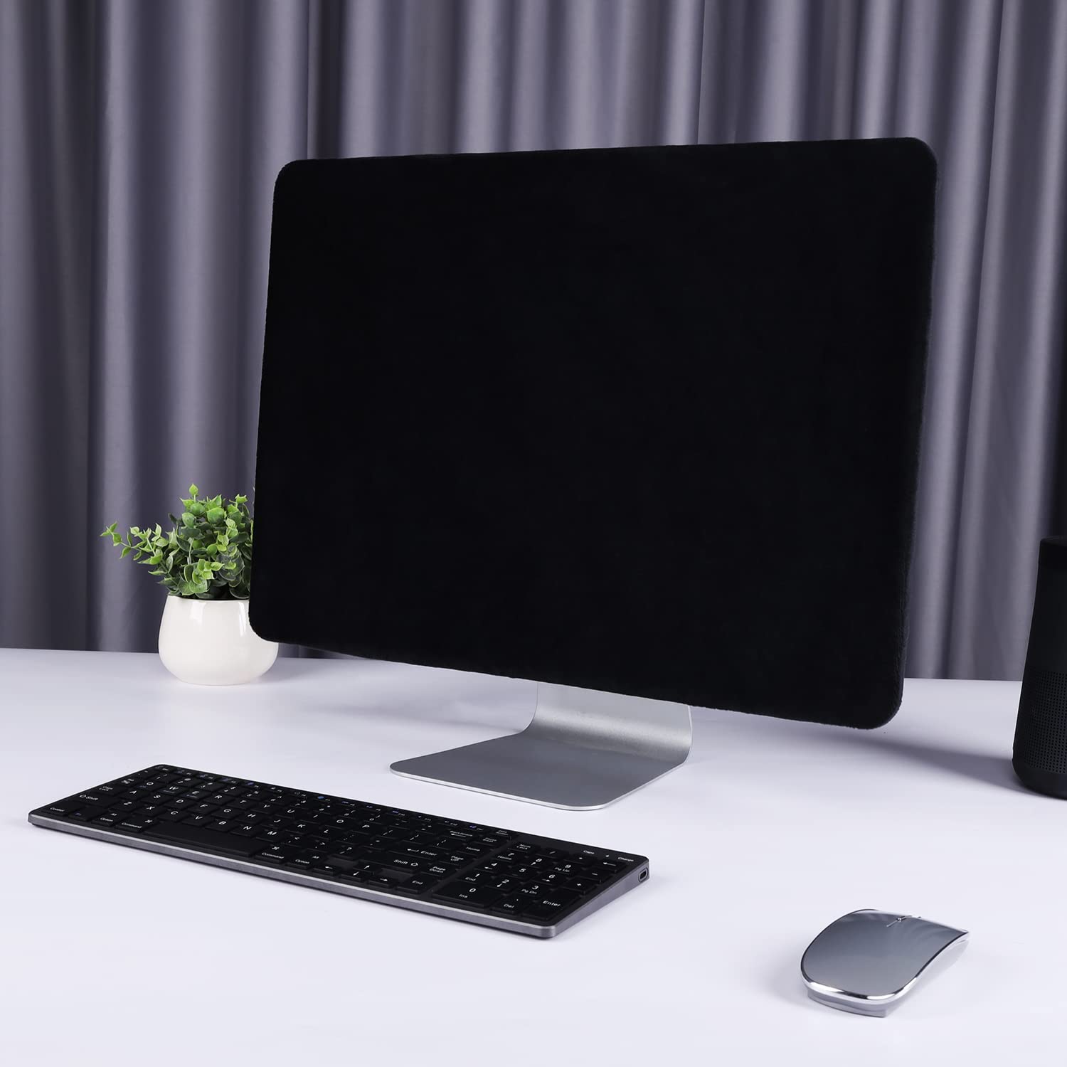 24 Inch iMac Monitor Dust Cover - Anti-Static Dustproof LCD Screen Protector for Desktop & TV - Perfect for Home, Office, and Studio Use (Black)