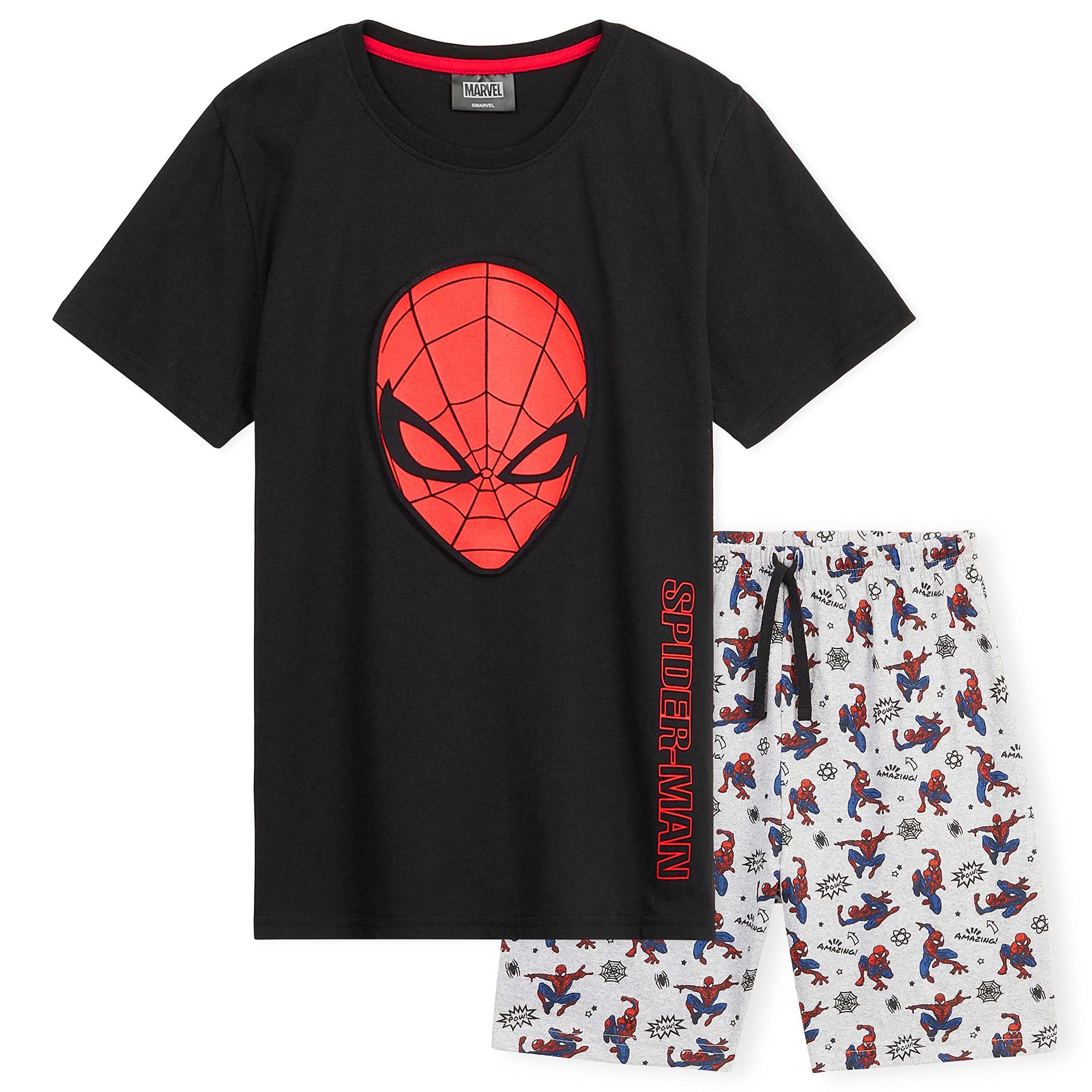 Marvel Avengers Boys Pajama Set - Spiderman Kids Sleepwear, Teen Boys PJs with T-Shirt & Shorts, Summer Lounge Wear, Superhero Gifts for Birthday & Christmas | Perfect for Sleepovers, Movie Nights & Cosplay