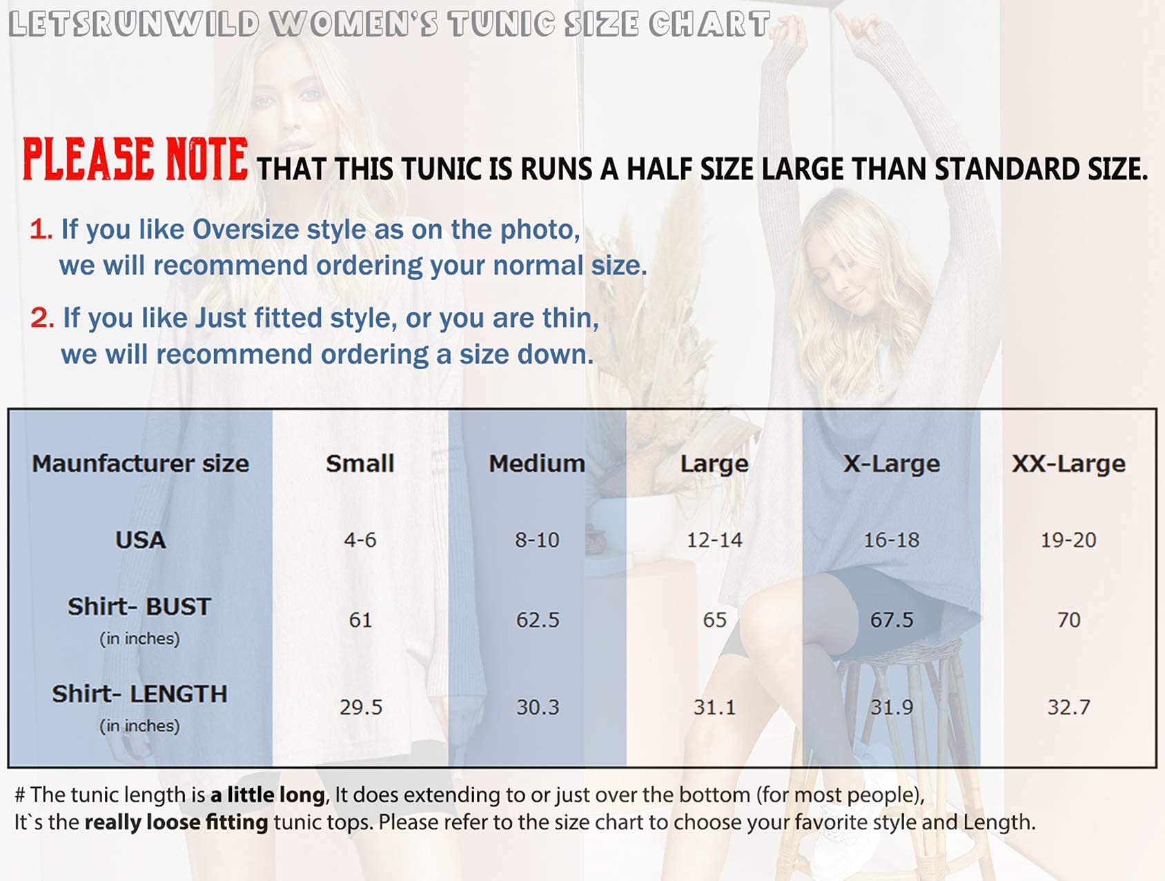 LETSRUNWILD Women's Oversized Tunic Tops - Long Sleeve Fall Sweater Dresses & Casual T-Shirts to Wear with Leggings | Perfect for Layering, Office Wear & Cozy Autumn Outfits