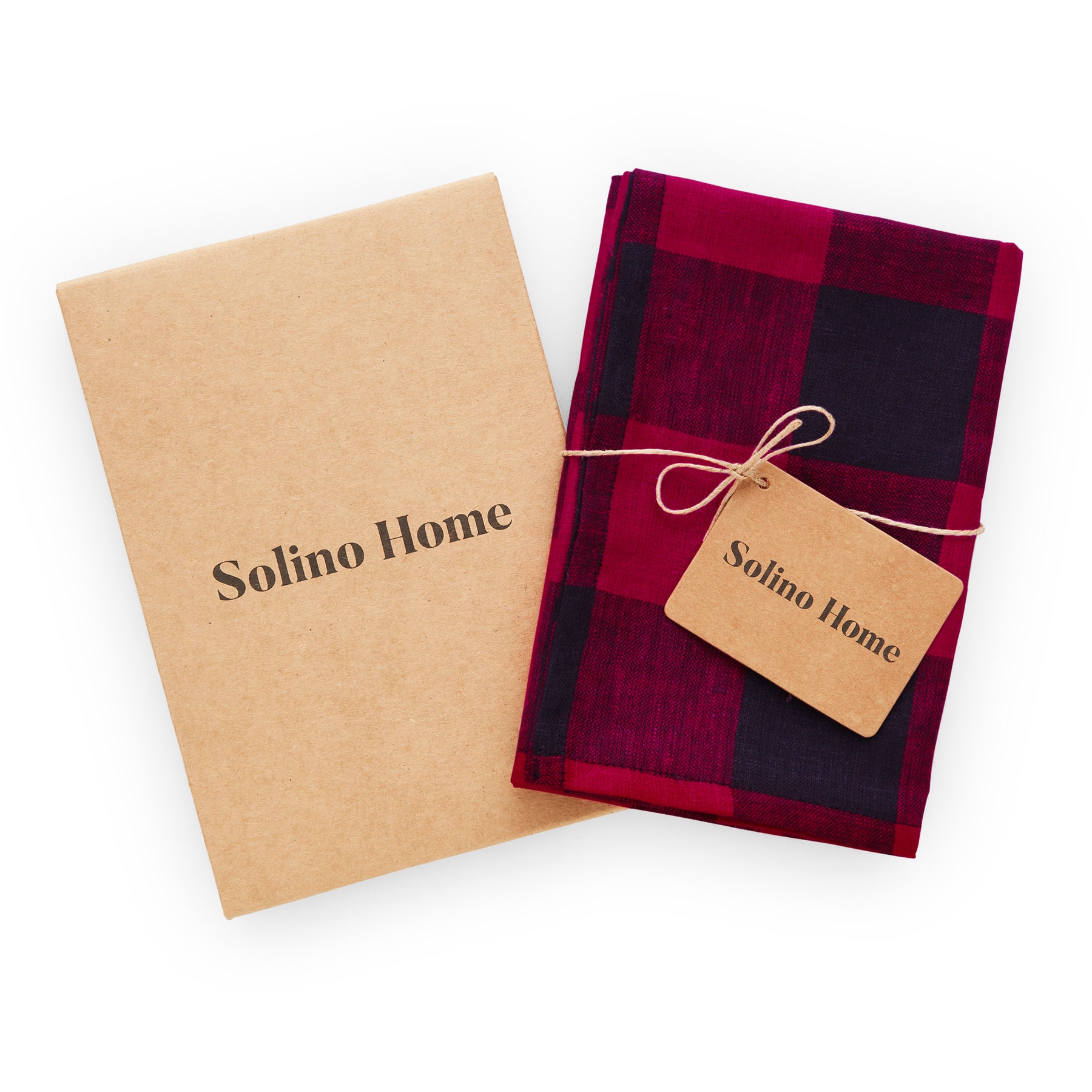 Buffalo Check Cotton Kitchen Towels Set of 2 - Absorbent & Durable Dish Cloths for Drying Dishes, Cleaning Countertops & Kitchen Decor - Red & Black Plaid Design