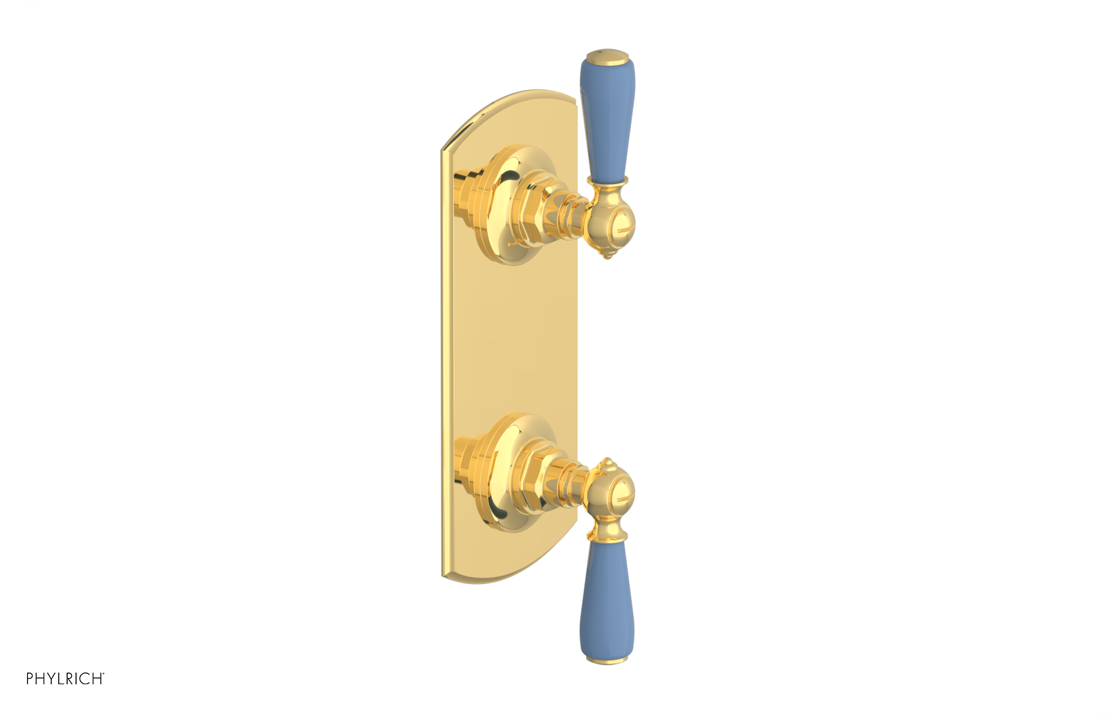 Jamestown Thermostatic Shower Valve with Volume Control & Diverter - Light Blue Accented Bathroom Fixture for Modern Home Renovation & Spa-Like Shower Experience