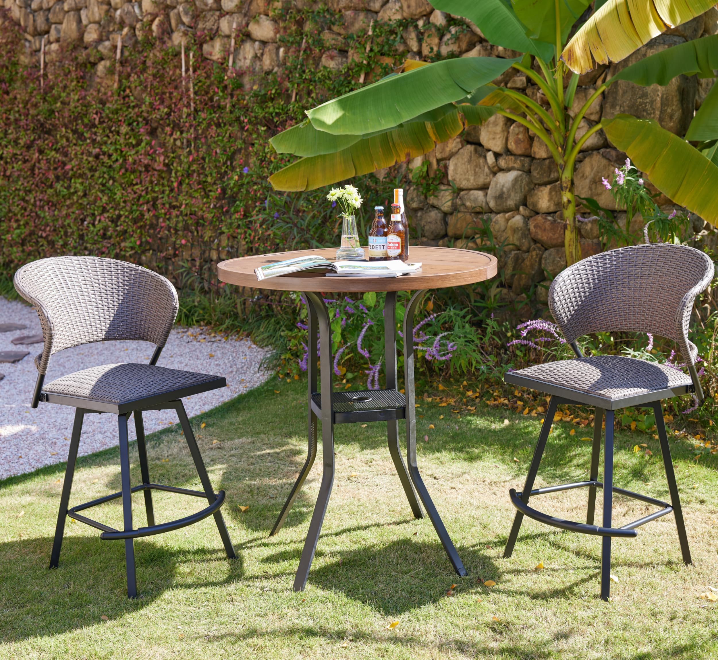 VICLLAX 3-Piece Outdoor Bar Set - 37