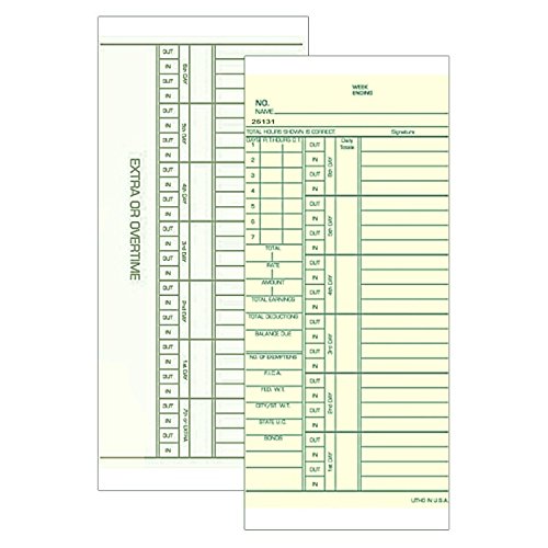 TCS Weekly 1-7 Side-Feed TIME Cards Form 25131 (1000 Count) - Perfect for Office Time Tracking and Employee Scheduling