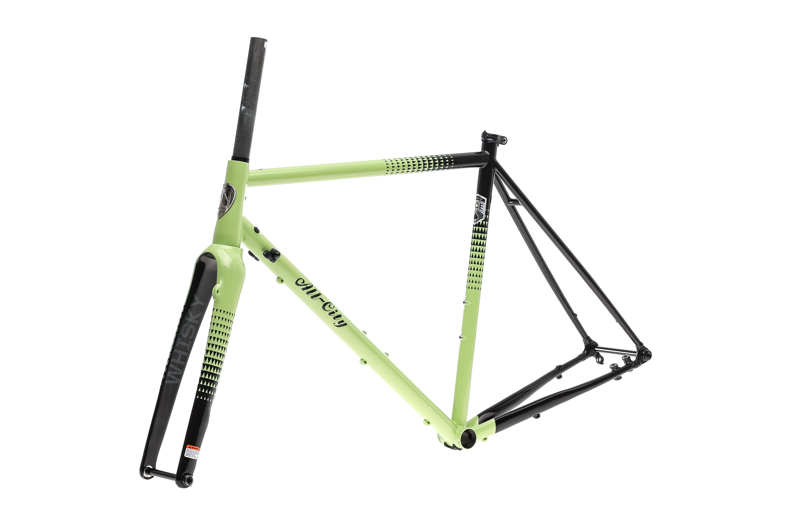 All City Zig Zag 700c Steel Frameset - Honeydew Bling Color | Urban Commuter & Gravel Bike Frame for City Riding & Adventure Cycling
