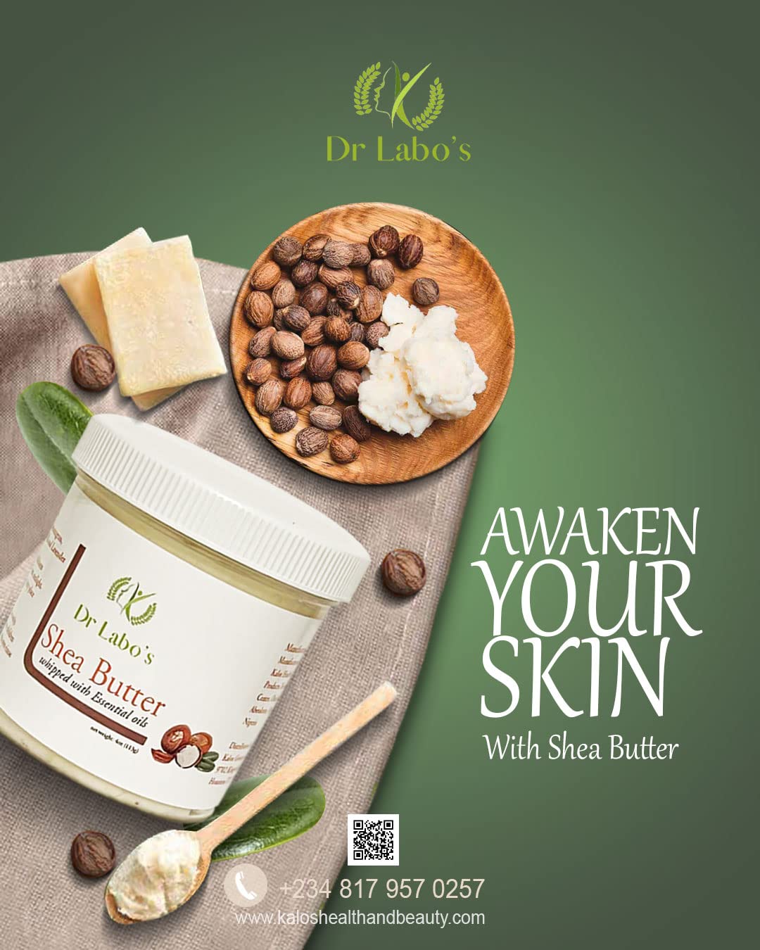 DR LABO'S Whipped Shea Butter with Essential Oils - 100% Raw Unrefined African Shea Butter for Skin, Hair & Nails Care - Deep Moisturizing & Nourishing Treatment for Dry Skin, Natural Hair Growth & Cuticle Repair - Perfect for Daily Skincare Routine & Spa Treatments