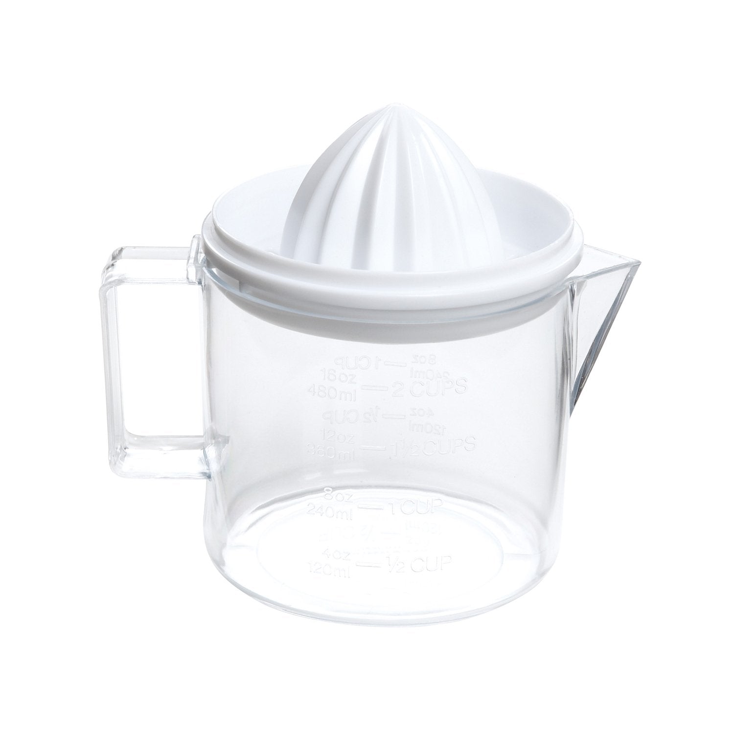 FOX RUN 2 Cup Citrus Juicer - Manual Orange Lemon Lime Squeezer for Fresh Juice - Perfect for Cocktails, Baking & Healthy Breakfasts