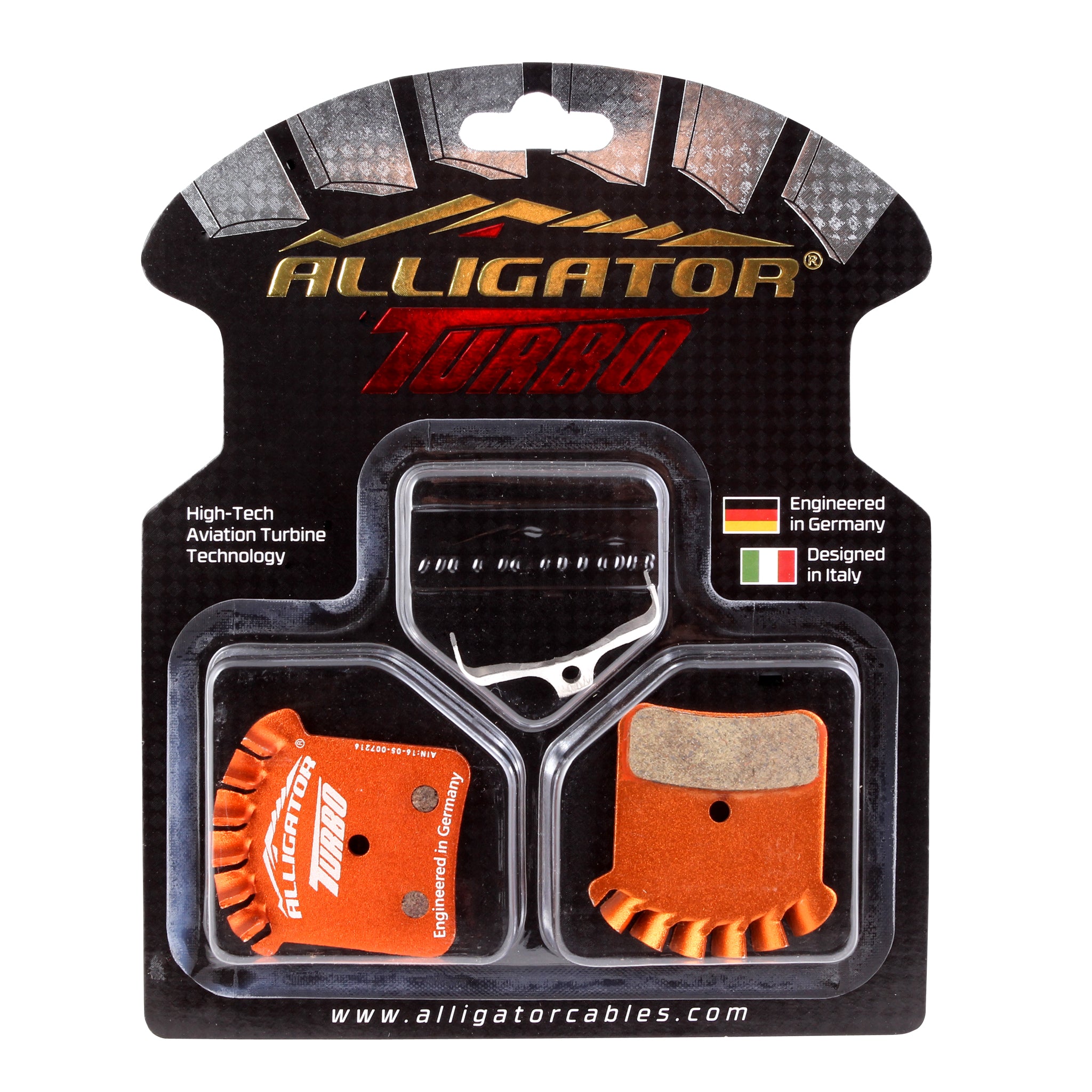 TRP Quadiem Organic Disc Brake Pads - Alligator Turbo Shim (D Type 4 Piston) for MTB & Road Bikes | Perfect for Mountain Biking, Commuting & Performance Cycling