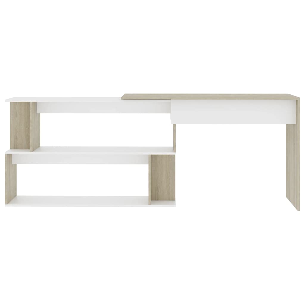 Minimalist Small Home Office Desk - Space Saving Writing Desk with Corner Design, 47.2