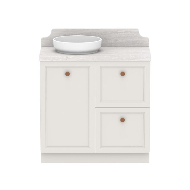 ADP Mabel Floor Standing Vanity with Premium Solid Surface Benchtop - Modern Cherry Pie Finish Bathroom Vanity for Master Bedroom & Guest Bathroom