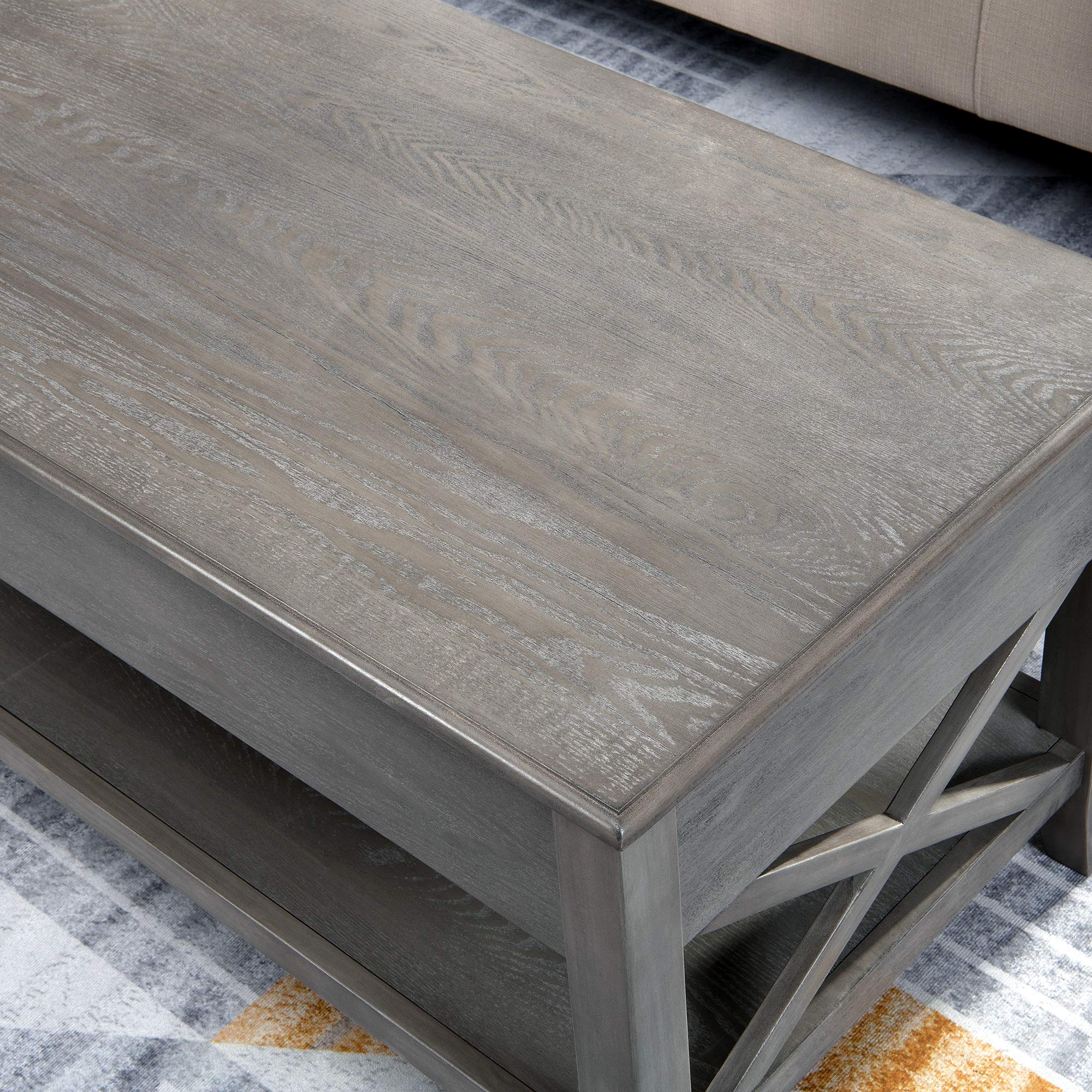 FirsTime & Co. Gray Allendale Lift Top Coffee Table - 39 x 19 x 21.5 Inches, Solid Wood, Modern Design for Living Room, Home Office | Perfect for Small Spaces, Storage & Multi-Functional Use