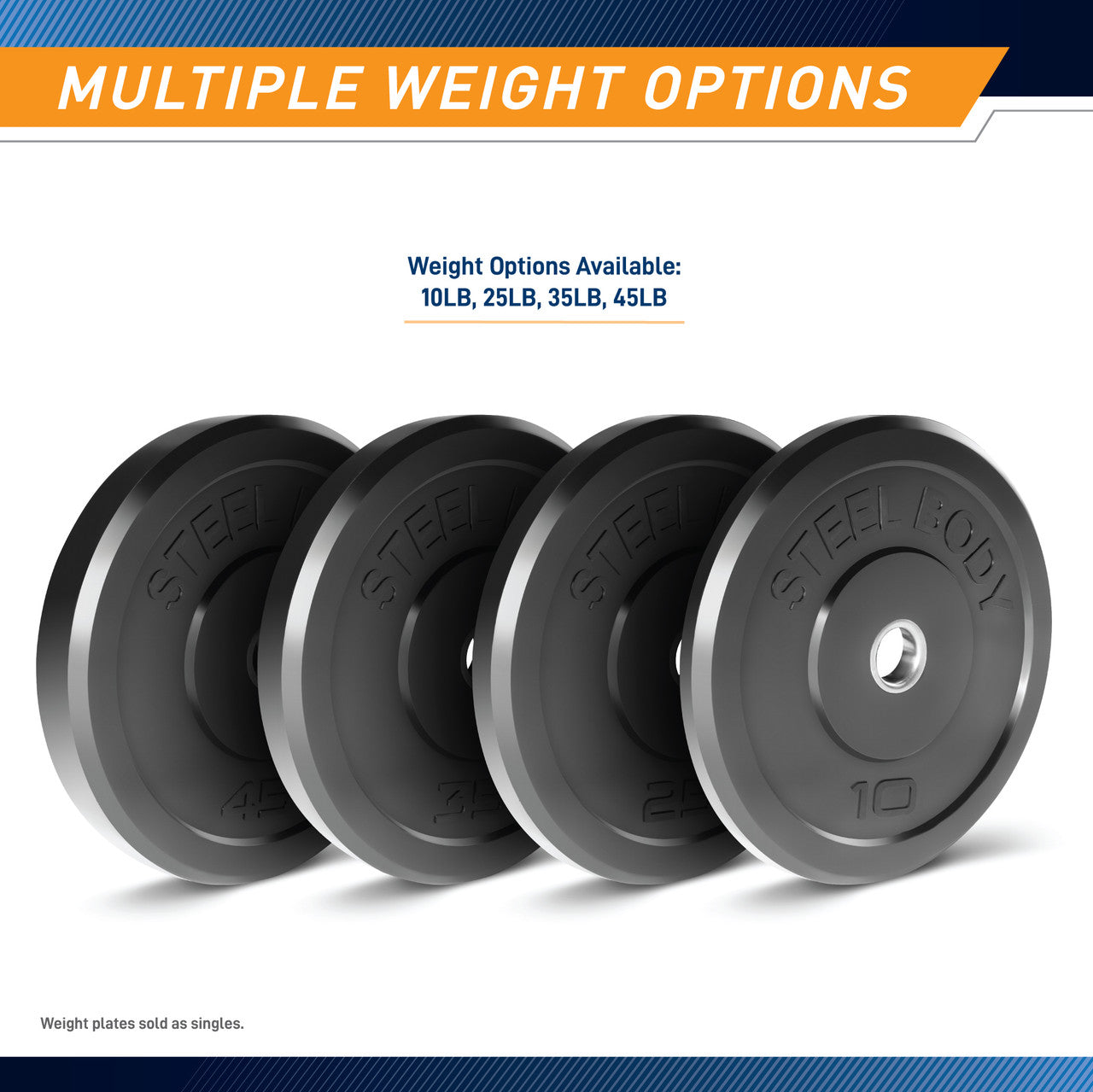 10lb Olympic Bumper Plate - High Quality Rubber Weight Plates for CrossFit & Strength Training | SteelBody STBR 0010 | Perfect for Home Gym, Weightlifting & Fitness Workouts