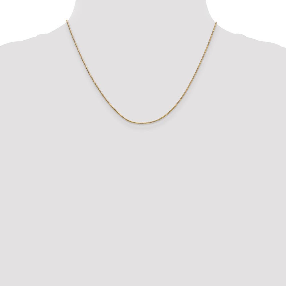 The Black Bow 0.9mm 14k Yellow Gold Solid Round Snake Chain Necklace for Women, Elegant Everyday Jewelry Gift for Her