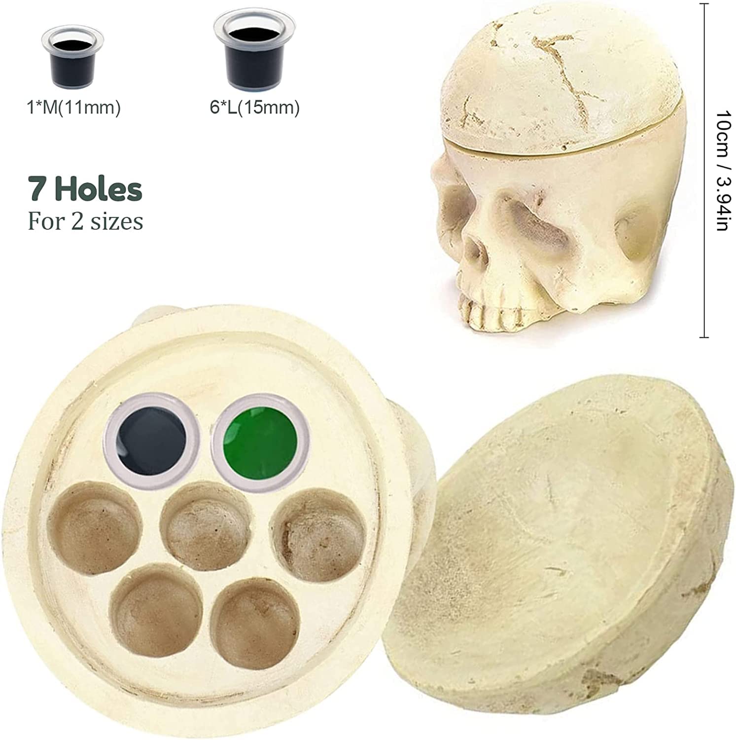 **Emalla Hard Resin Tattoo Ink Cup Holder - Pigment Cap Stand for Permanent Makeup & Large Ink Cups | Durable & Portable for Tattoo Artists & Professionals**    *(Use Case: Ideal for tattoo studios, permanent makeup artists, and professionals needing organized ink storage during sessions.)*