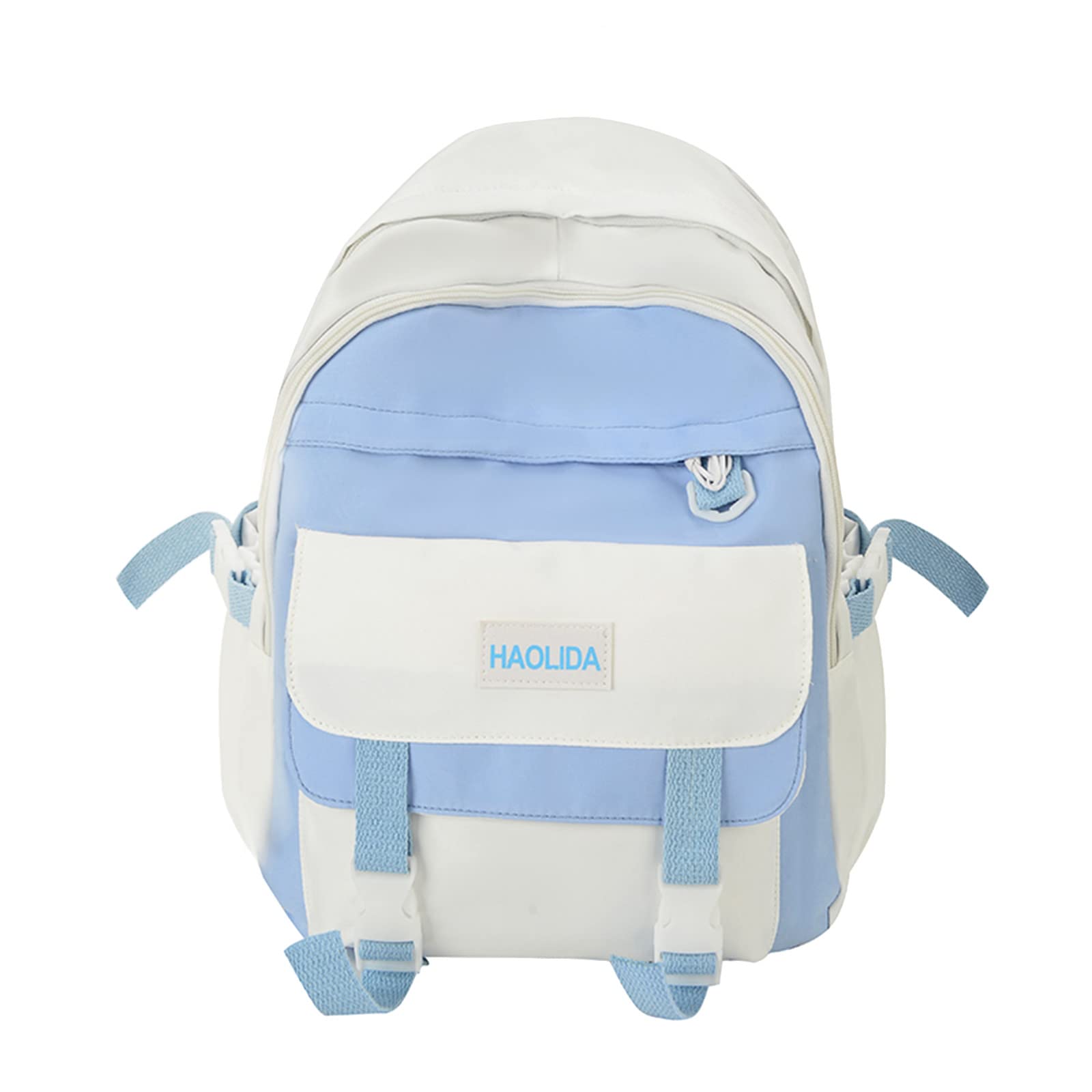 Colorblock Nylon Backpack for Men & Women - School & Travel with Car Hook