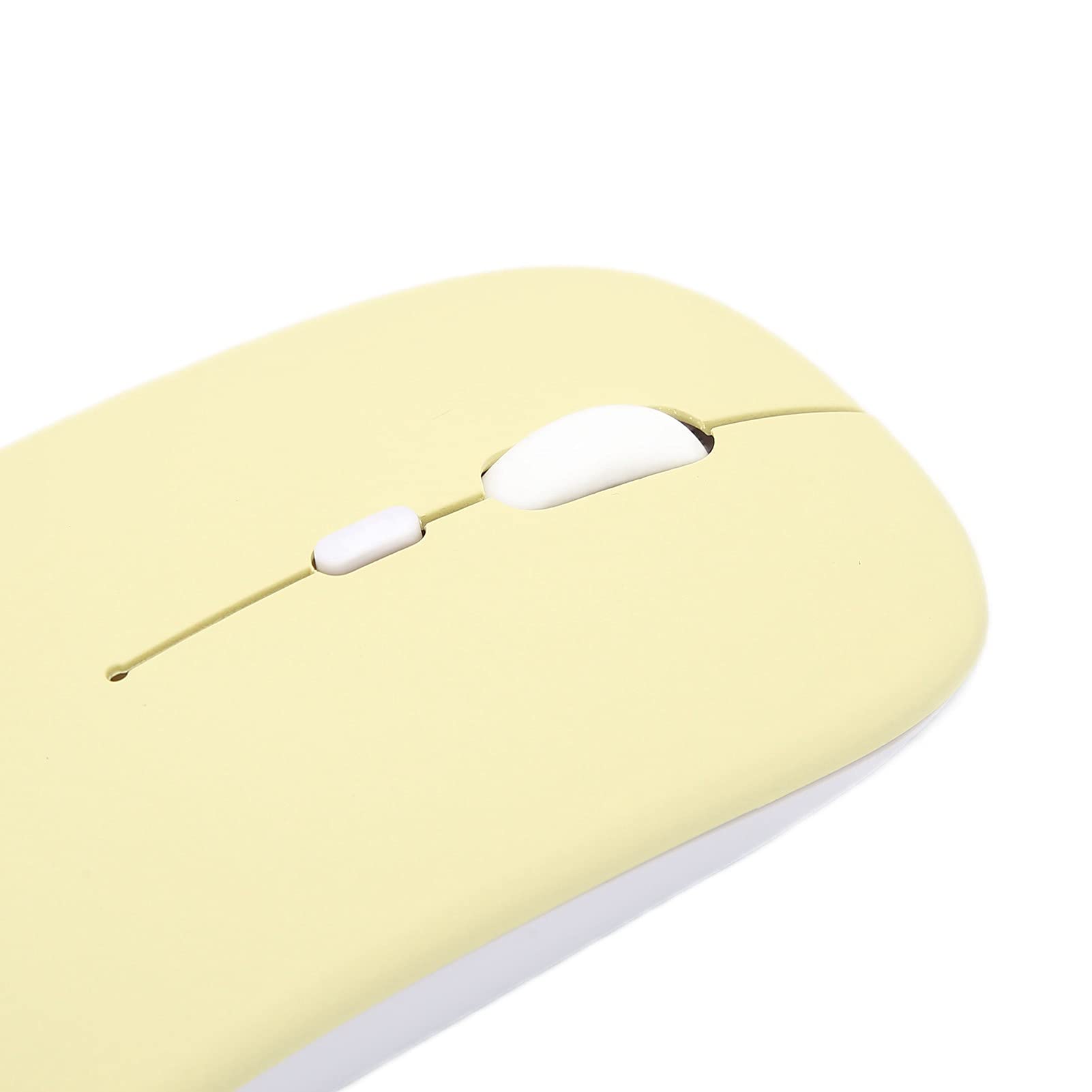 Zyyini Wireless Bluetooth Mouse, 1600 DPI Adjustable 3-Speed Optical Ergonomic Ultra-Thin Silent Mouse for Laptop, Computer, Tablet - Perfect for Office Work, Home Use & Travel (Yellow)