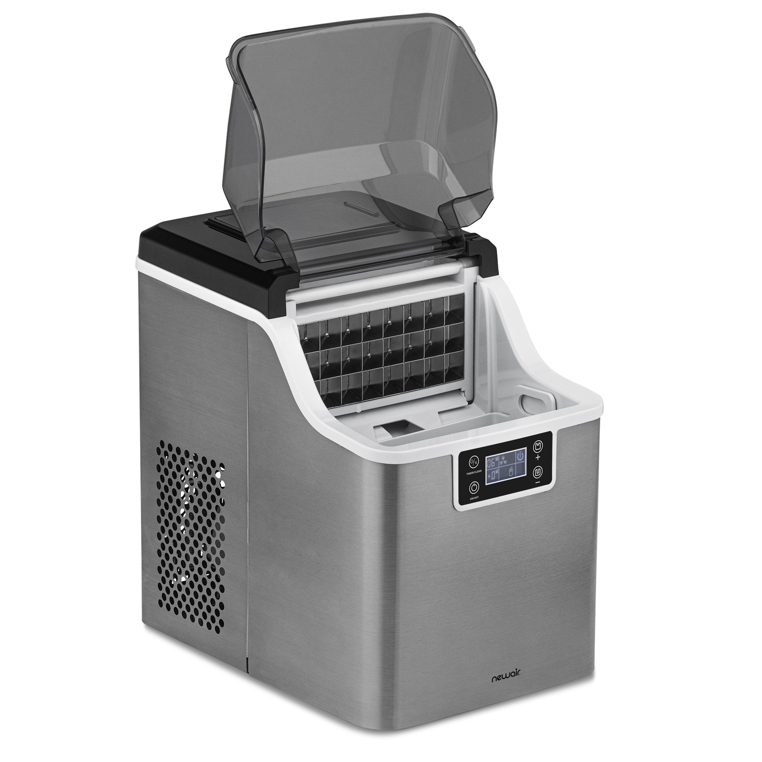 Newair® Stainless Steel Countertop Ice Maker - 45 lbs/Day, Produces Clear Ice Cubes for Cocktails, Beverages, and Home Use