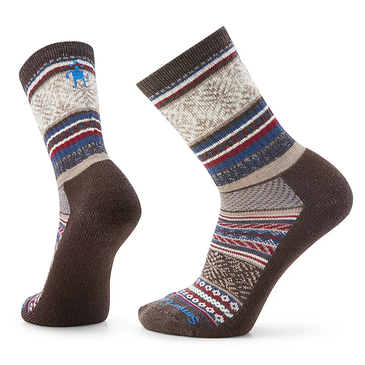 Men's Everyday Fair Isle Sweater Crew Socks - Warm Knit Wool Blend Socks for Winter - Perfect for Casual Wear, Outdoor Activities & Cold Weather