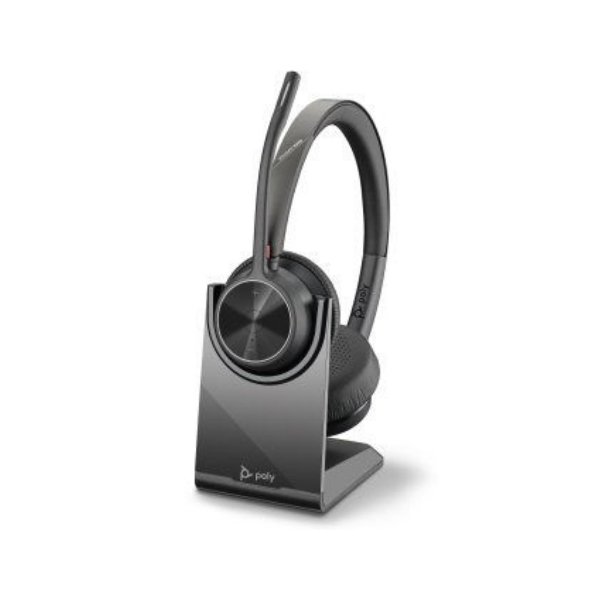 Poly Voyager 4300 Series Wireless Headset - Noise Cancelling Bluetooth Headphones for Office, Call Center & Remote Work (Black) | Comfortable Over-Ear Design with Long Battery Life