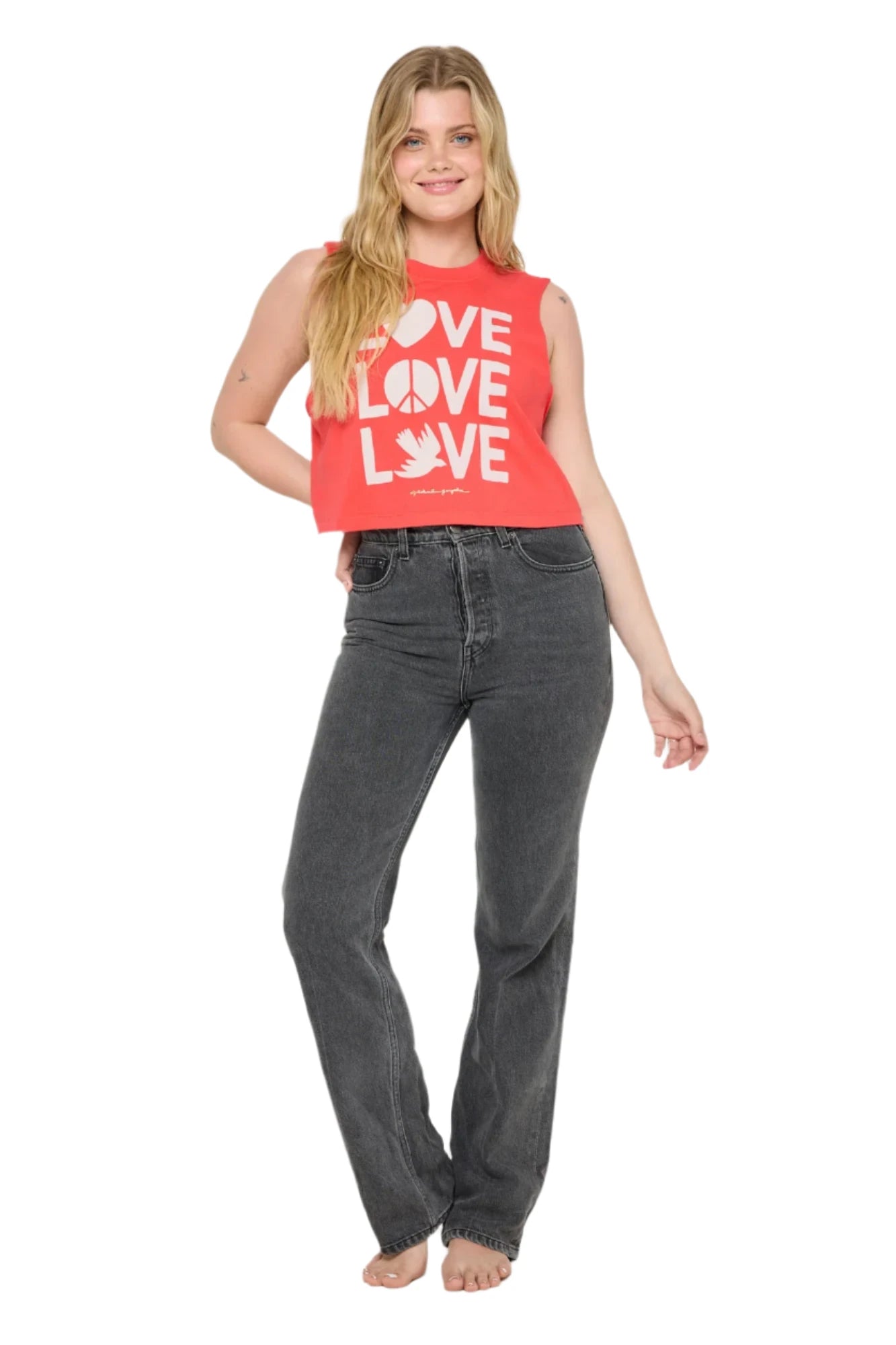 Love Shine Callie Crop Tank - Women's Fashion Yoga Top for Workout & Summer Outfits