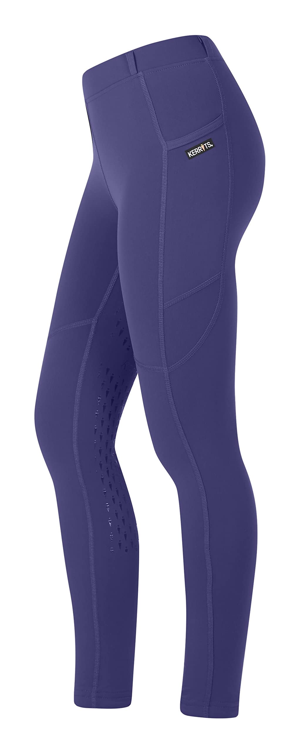 Kerrits Kids Ice Fil Full Seat Horse Riding Tech Tights - Cooling Breathable Equestrian Leggings with Pockets for Summer | Perfect for Young Riders in Warm Weather