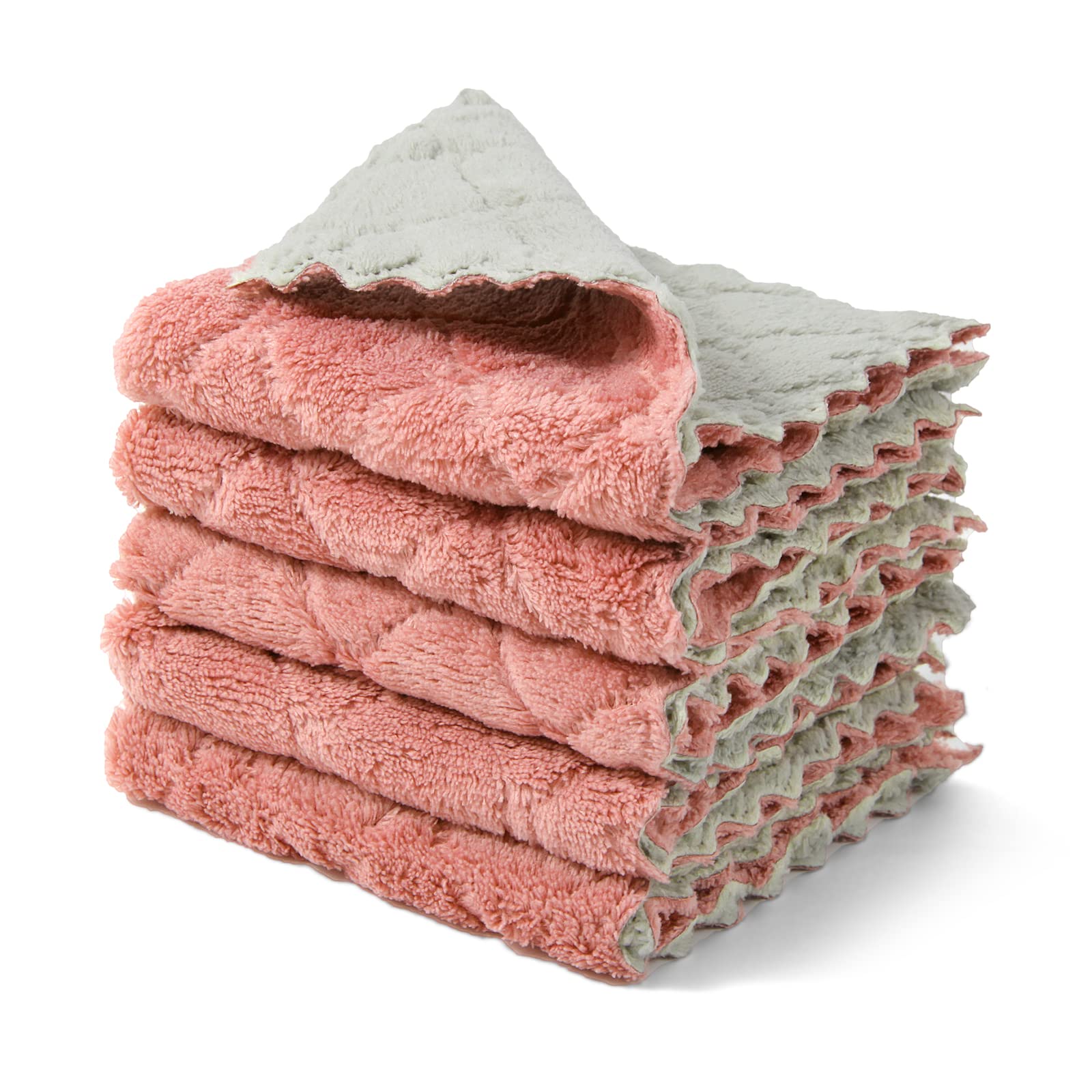 Kimteny Microfiber Cleaning Cloths - Super Absorbent & Lint Free Reusable Dish Towels for Kitchen, 10