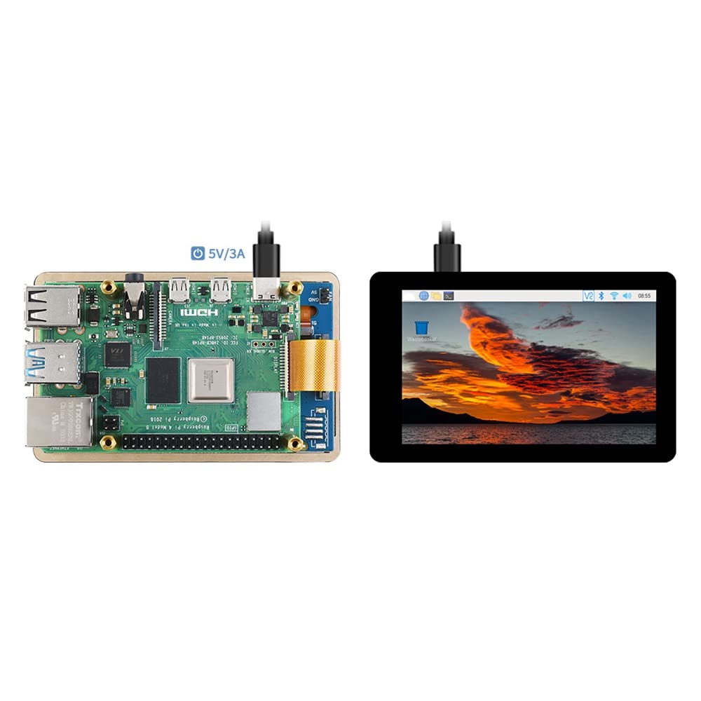Vklopdsh 4 Inch IPS Touchscreen Monitor - 480x800 Resolution, Capacitive Touch for Raspberry Pi 4B/3B+ LCD Screen - Perfect for DIY Projects, Smart Home Displays & Embedded Systems