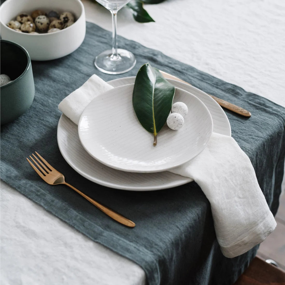 Premium Linen Napkins Set of 2 - Soft Warm White Hemmed Table Linens for Fine Dining, Wedding, and Everyday Elegance